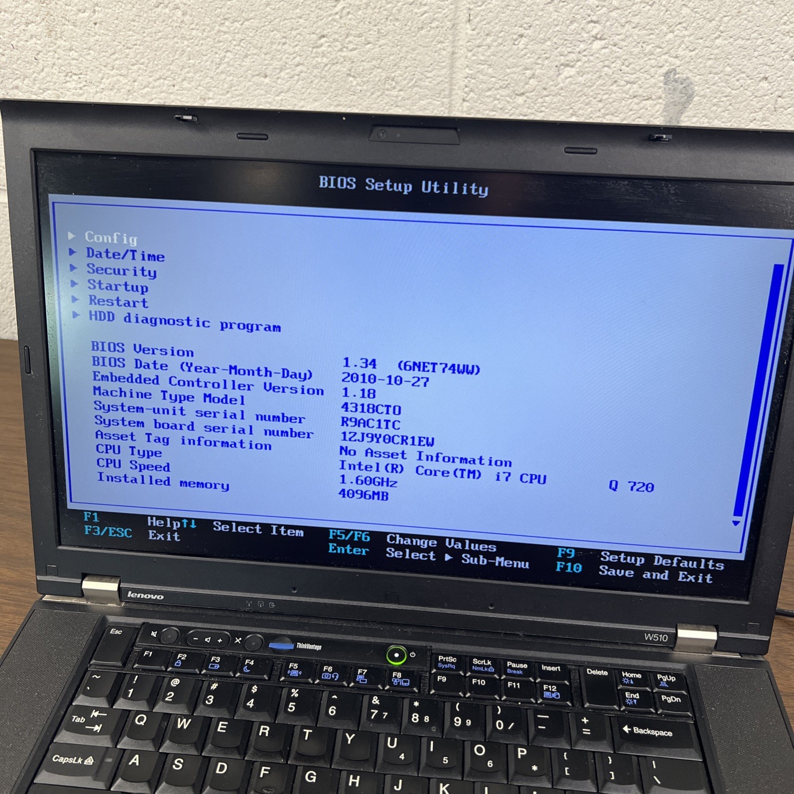Lenovo ThinkPad W510 15.6″ Intel Core i7-720QM 1.60GHz 4GB RAM – NO HDD/OS/BATT
