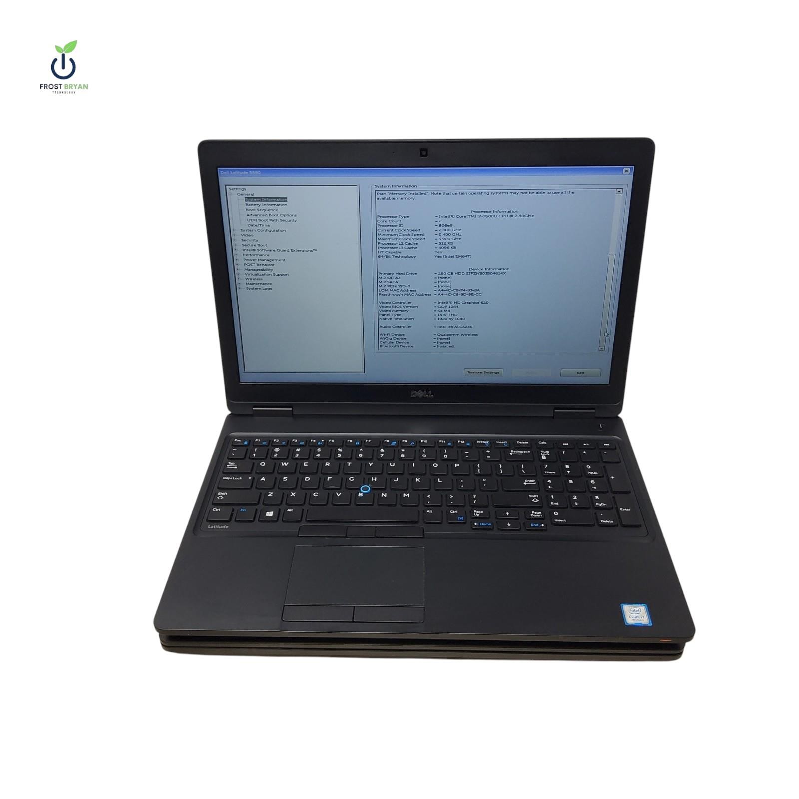 Lot of 2 Dell Latitude 5580 i7-7600U i5-7300U 8GB 250/240GB Grade C [READ]