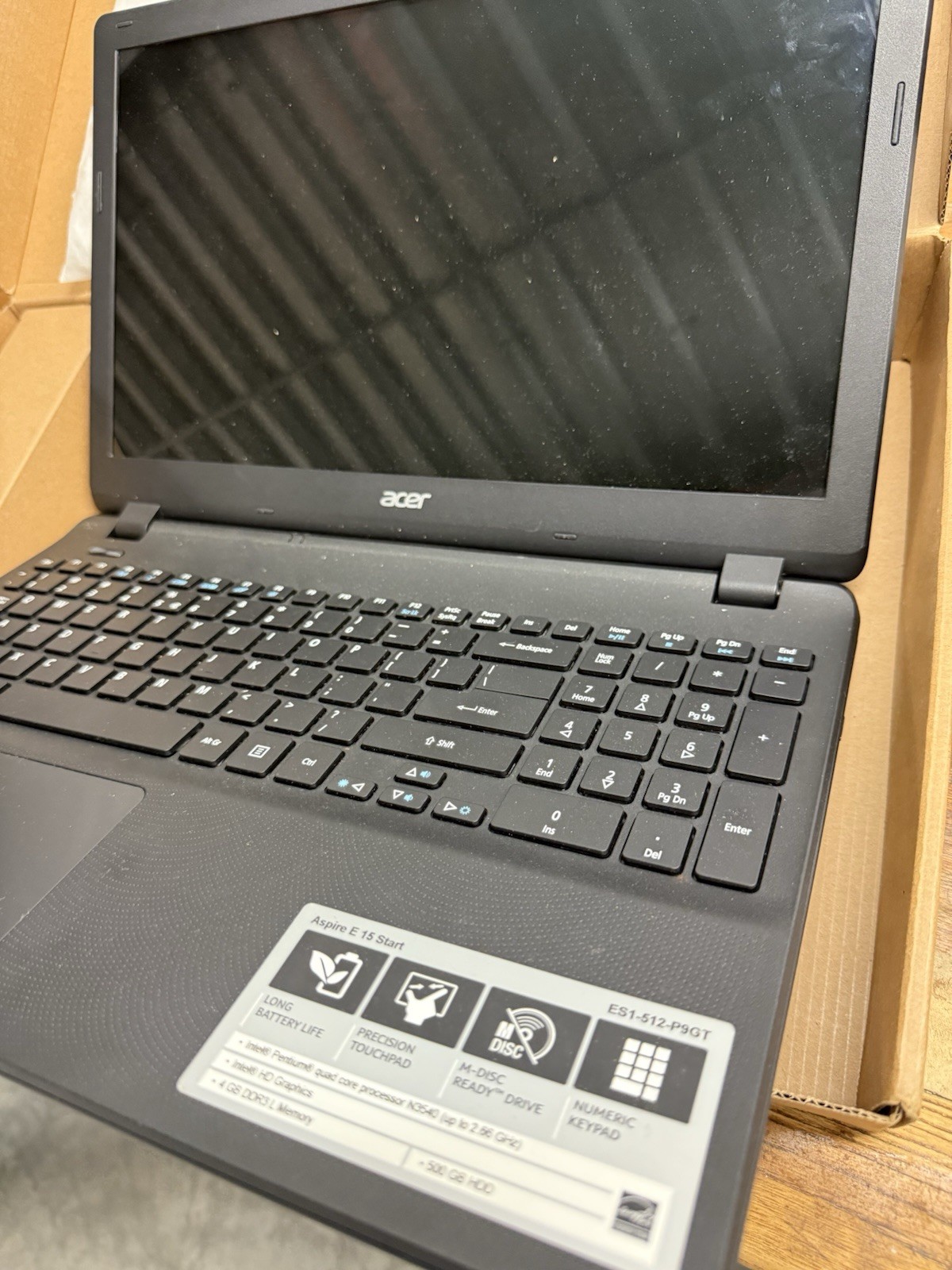 Acer Aspire5 Laptop 15 Start ES 1-512-P9GT. S/N NXMRWAA010448107606600