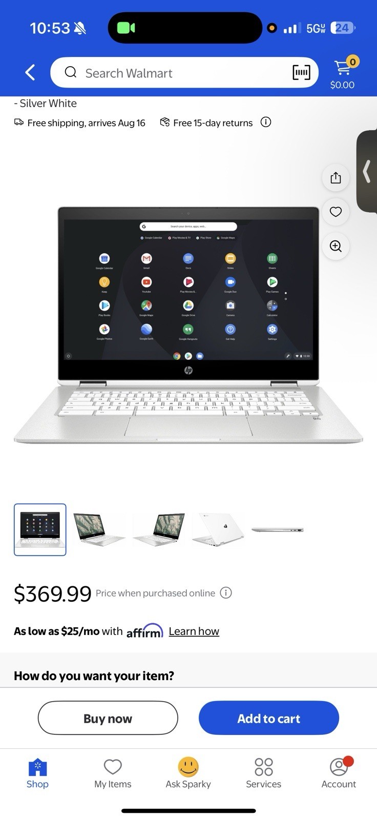 HP Chromebook X360 Touchscreen Convertible Laptop White