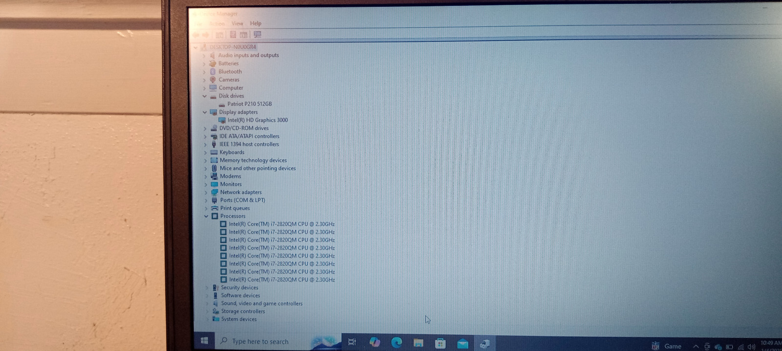 HP Probook 6460b, i7 2820qm 2.4 GHz, 16 GB RAM, 512 GB SSD, Win. 10 PRO, CHGR