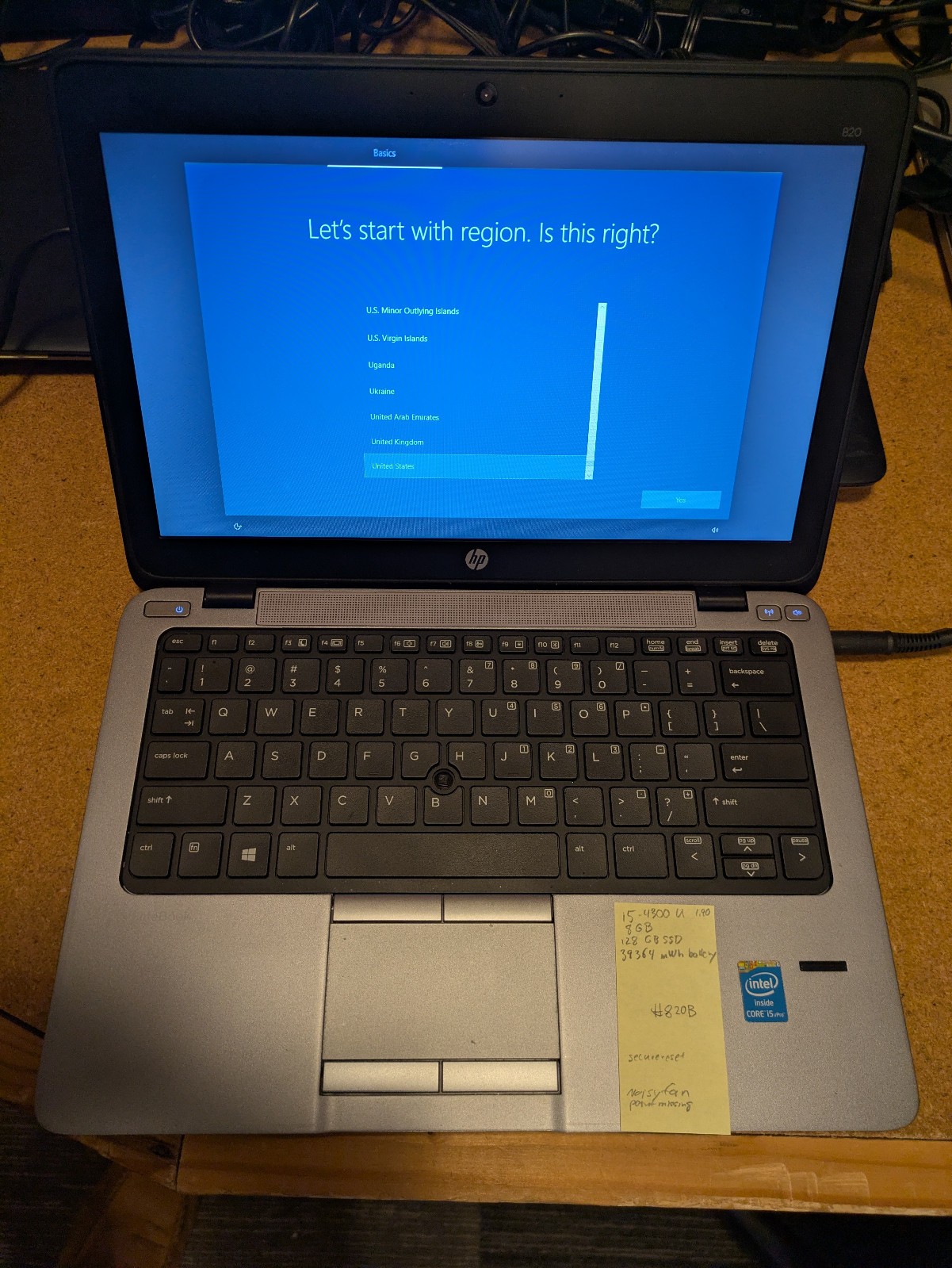 HP EliteBook 820 G1 Intel Core i5-4300U 8GB 128GB SSD W10 Pro – Grade B (#820B)