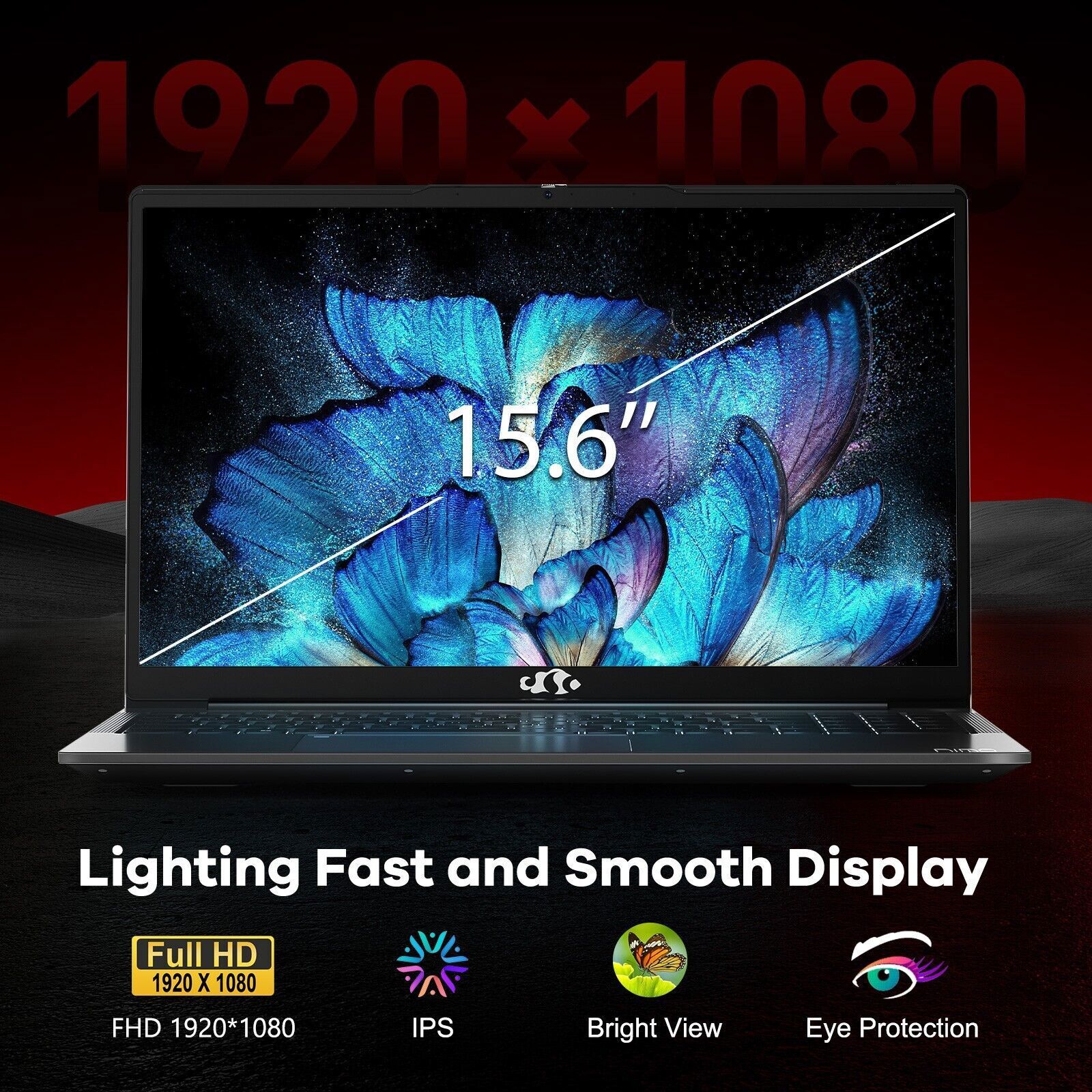 NIMO 15.6 IPS Business-Laptop-Computer AMD Ryzen 5 6600H 32GB DDR5 RAM 1TB SSD