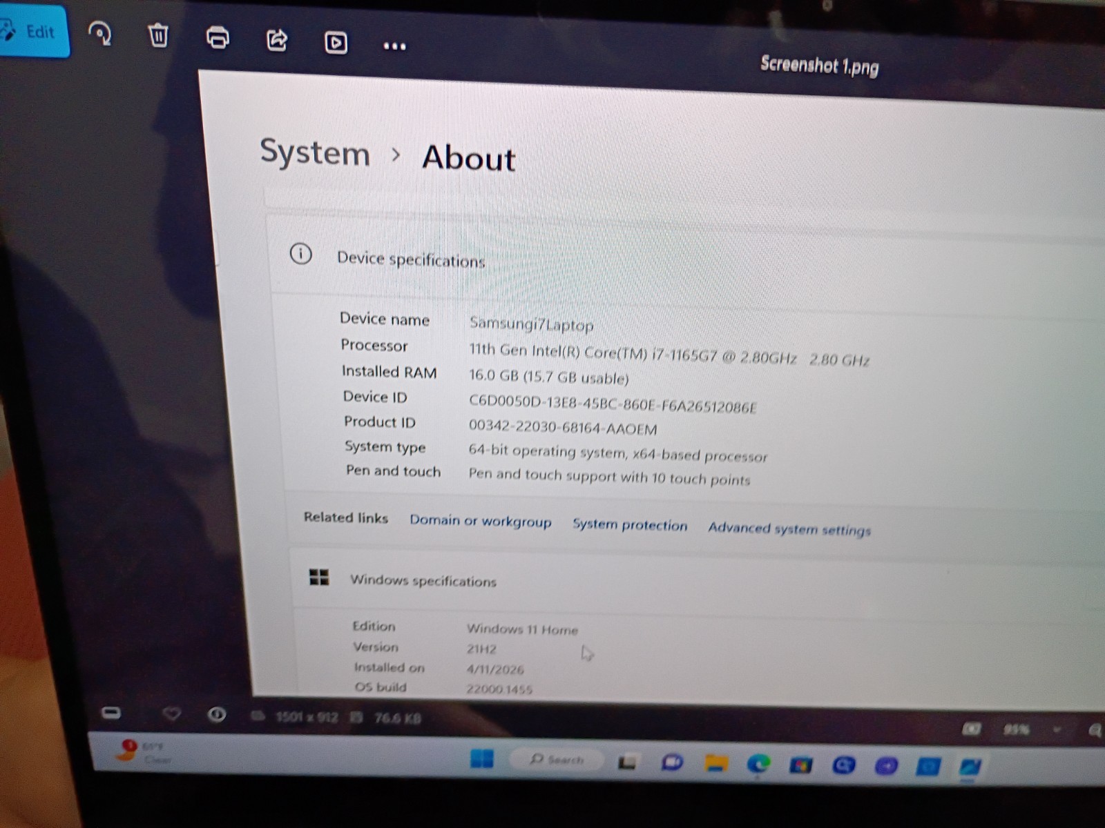 SAMSUNG NP730QDA | CORE i7-1165G7 | 512GB | 16GB | COMES WITH CHARGER |13.3in