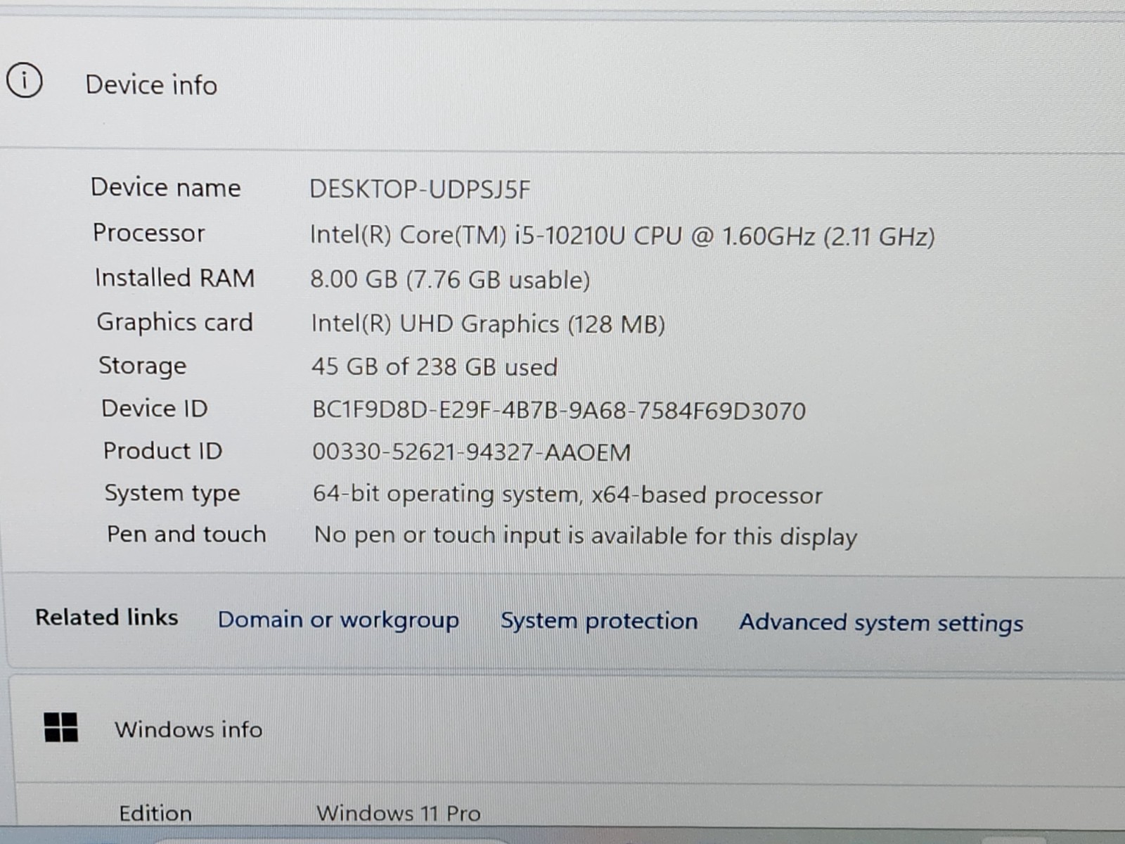 Lenovo ThinkPad X1 Carbon Gen 7 FHD i5-10210U 8GB 256GB SSD EXCELLENT BATTERY ~