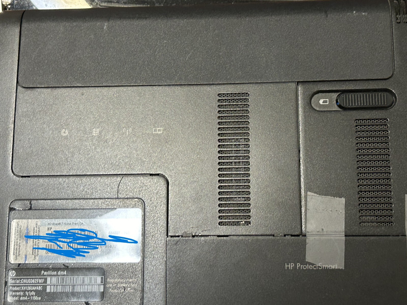 BROKEN HP Pavilion dm4-1150ca Intel Core i5 AS IS CRACKED SCREEN HINGE