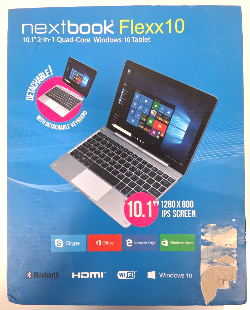 Nextbook Flexx 10| 10.1 in| Intel Atom| 2GB RAM| 32GB SSD| Win 10 Home| Blue