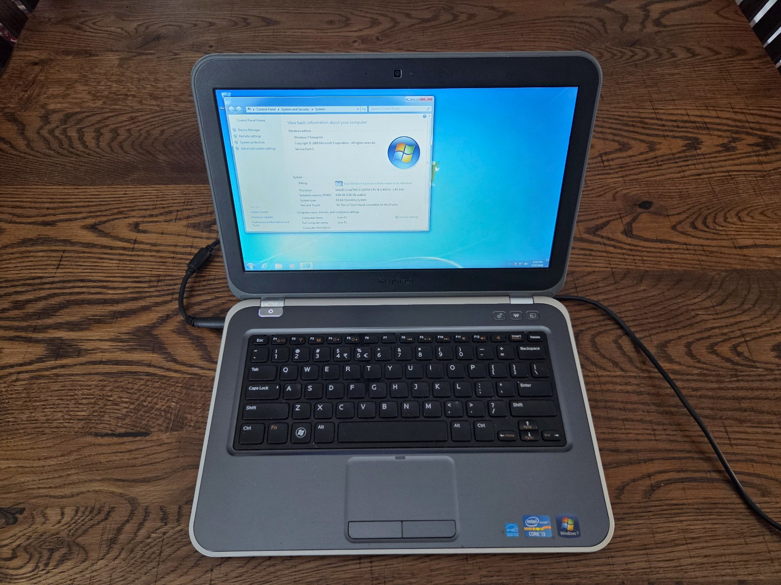 Dell Inspiron 5323 Intel Core i3-2367M 1.4 GHz 6 GB RAM 13″ 500 GB SATA HD Win7
