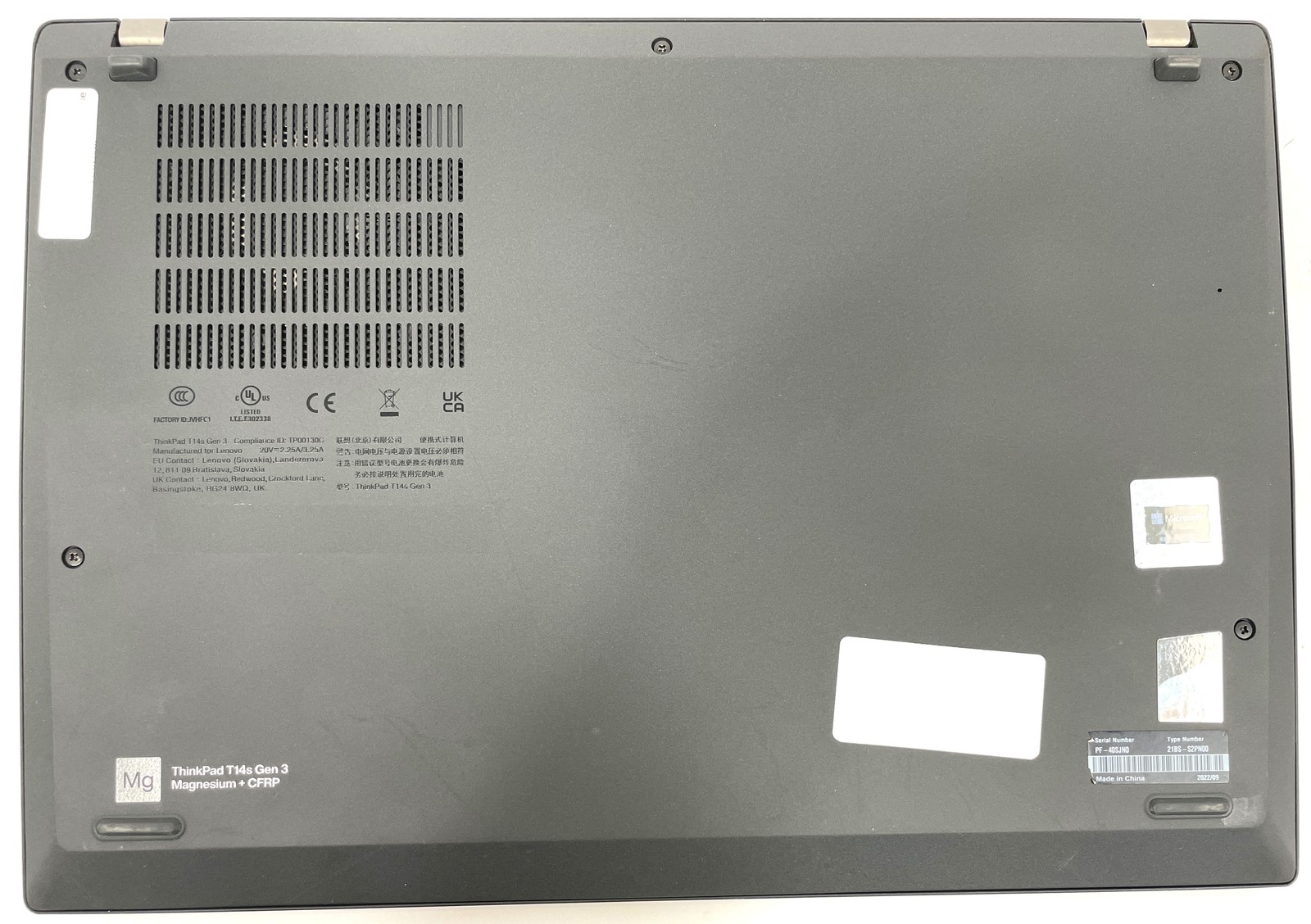 Lenovo ThinkPad T14S Gen 3 Laptop i5-1245U 256GB SSD 8GB RAM Iris Xe – Win 11