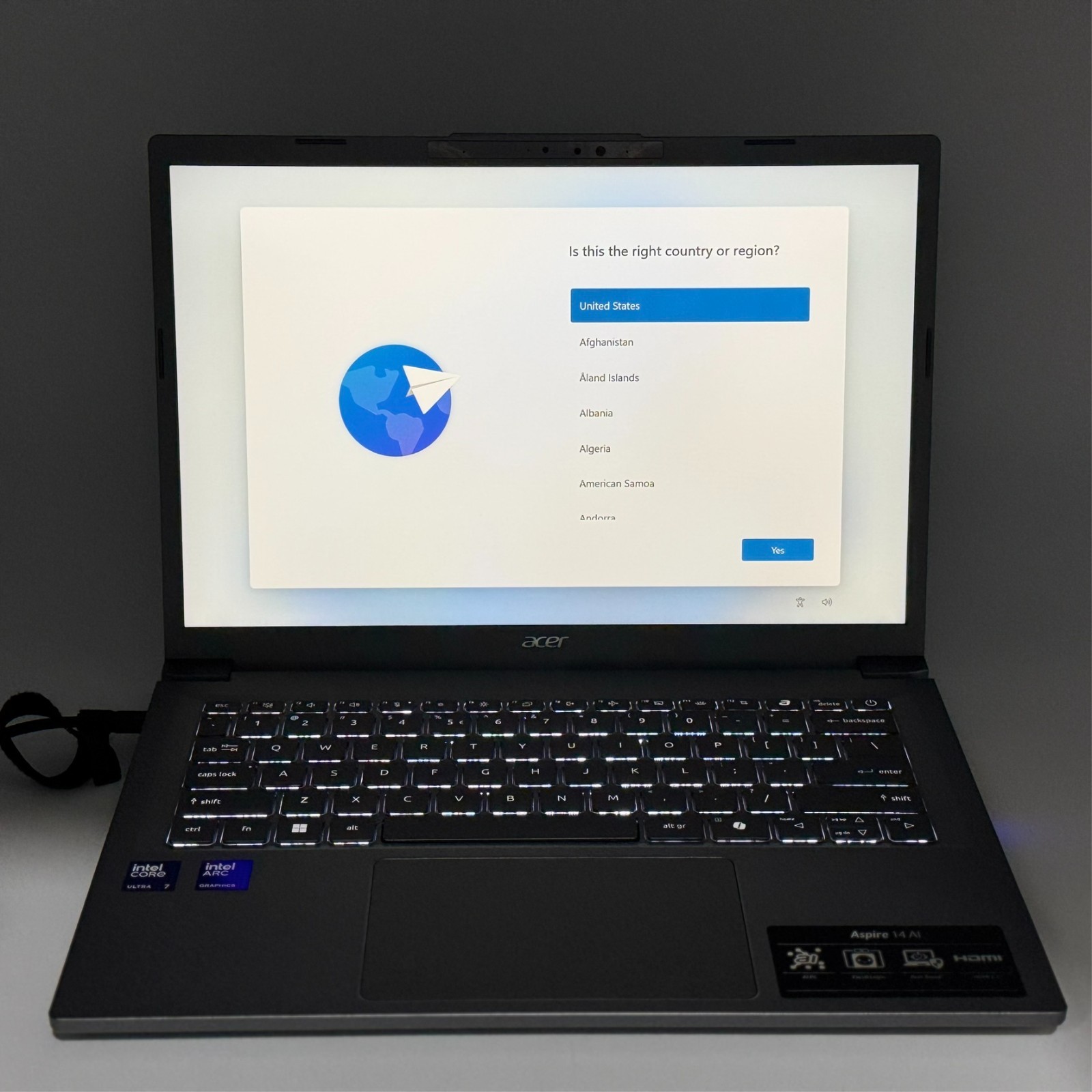 Acer Aspire 14 AI Copilot+ PC WUGXA Intel Ultra 7 256V 1TB SSD 16GB Laptop Gray