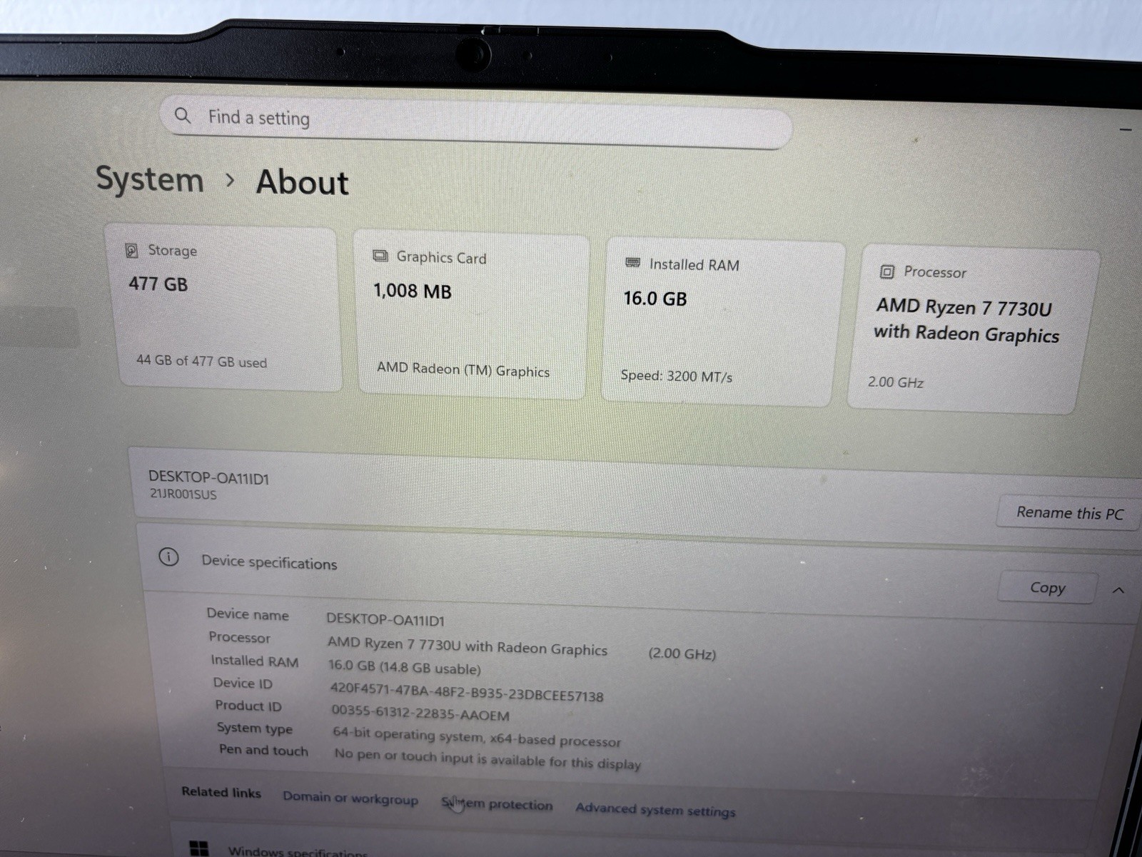 Lot Of 3 Lenovo ThinkPad E14 14″/ AMD Ryzen 7- 7735U/ 16 GB RAM /512 GB