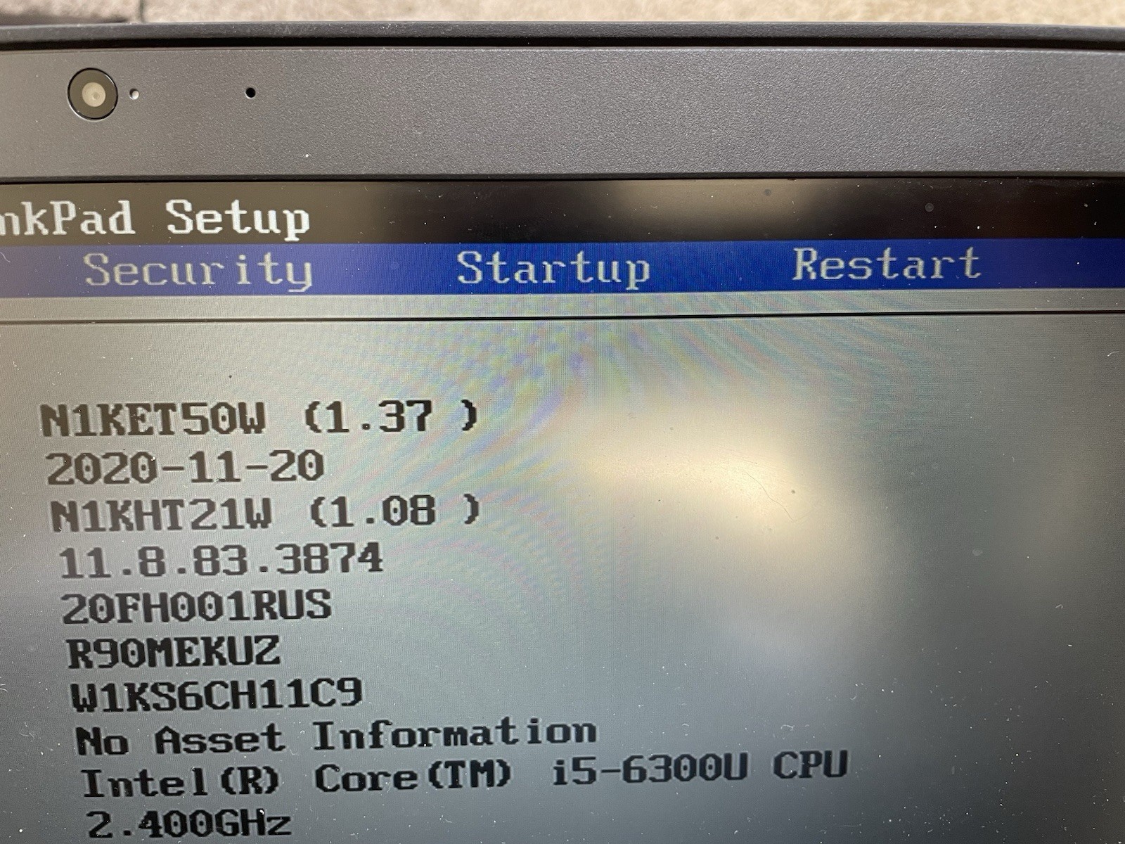Lenovo ThinkPad T560, Intel Core i5-6300U @ 2.4GHz, 8GB RAM, NO SSD, WORKED