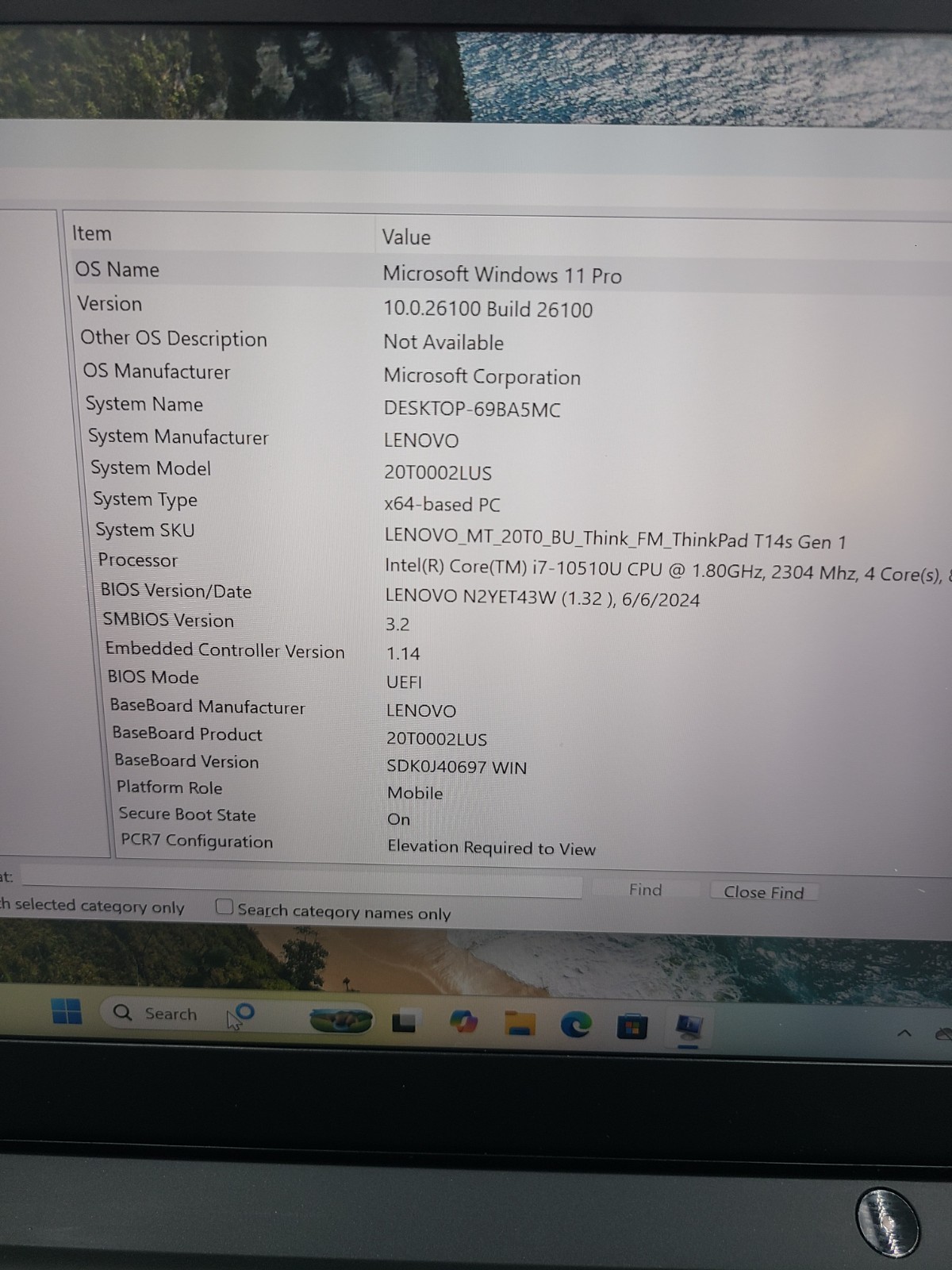 Lenovo ThinkPad T14s Gen 1 i7-10510U 1.8GHz 8GB Ram 256GB SSD Win 11 Pro TOUCH