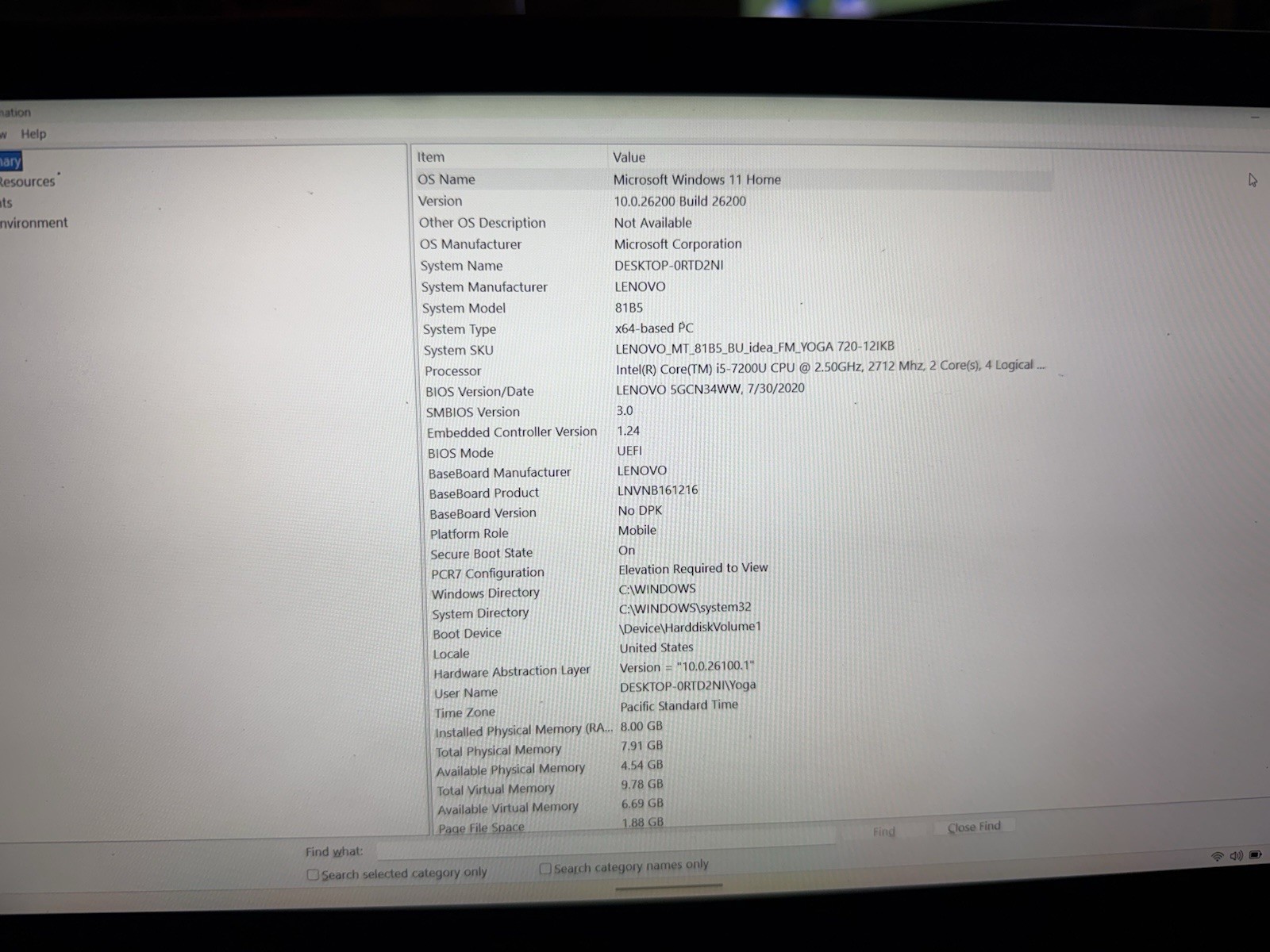 LENOVO YOGA 720-12IKB | INTEL CORE I5-7200U 2.50GHZ,128GB,8GB RAM NO CHARGER
