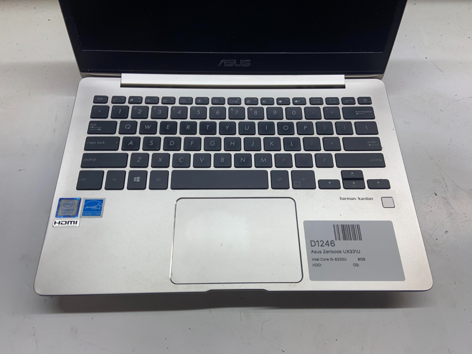 Asus Zenbook UX331U Intel Core i5-8250U 1.6GHz 8GB NO HDD