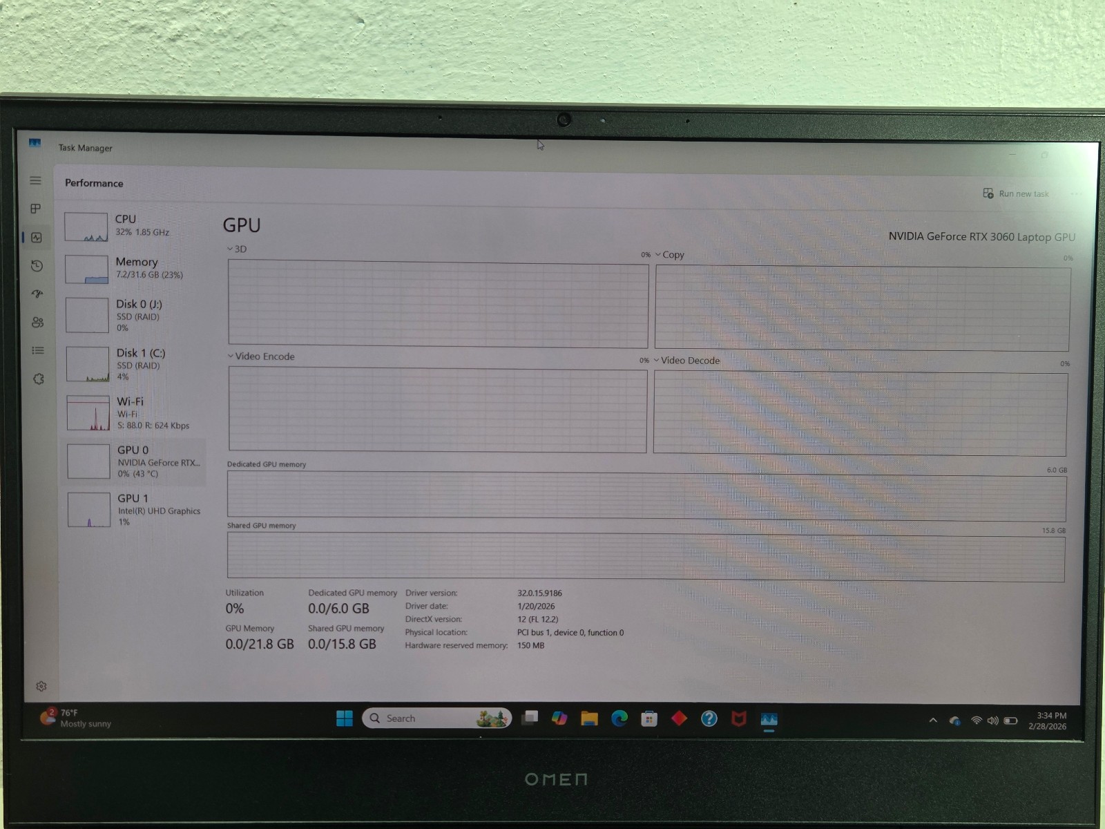 Hp Omen Laptop 16-b0xxx 32GB RAM 512GB SSD i7-11800H