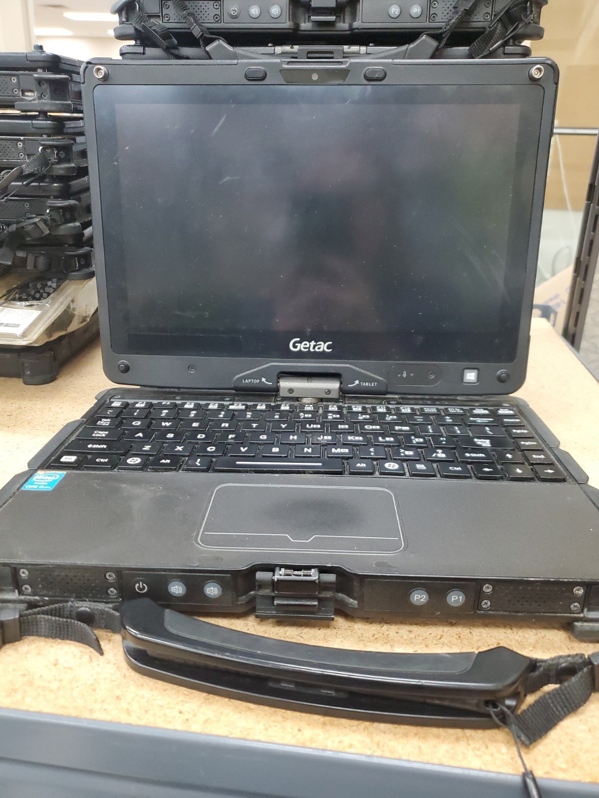 GETAC V110 Laptop Tablet Touch Screen i5-4300U 1.90GHz 8gB No HDD 9785hrs