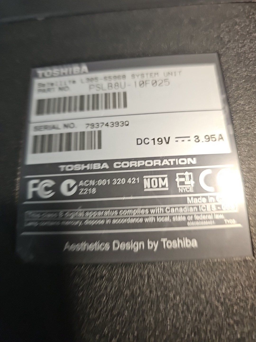Toshiba Satellite L305-S5968 Laptop Computer No Charger Read Description