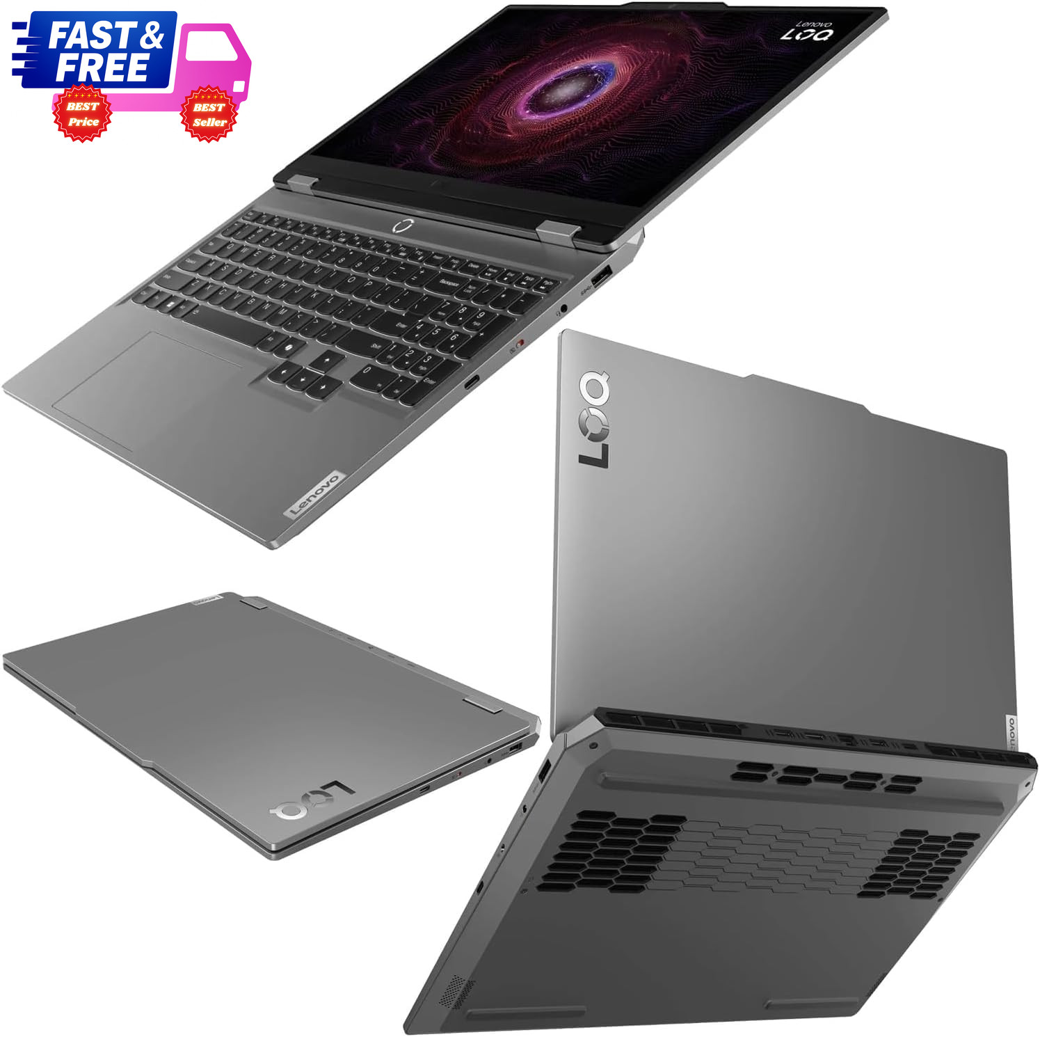 LOQ 15.6″ FHD 144Hz Gaming Laptop i5-12450HX RTX 3050 16GB 512GB SSD Win11 Home