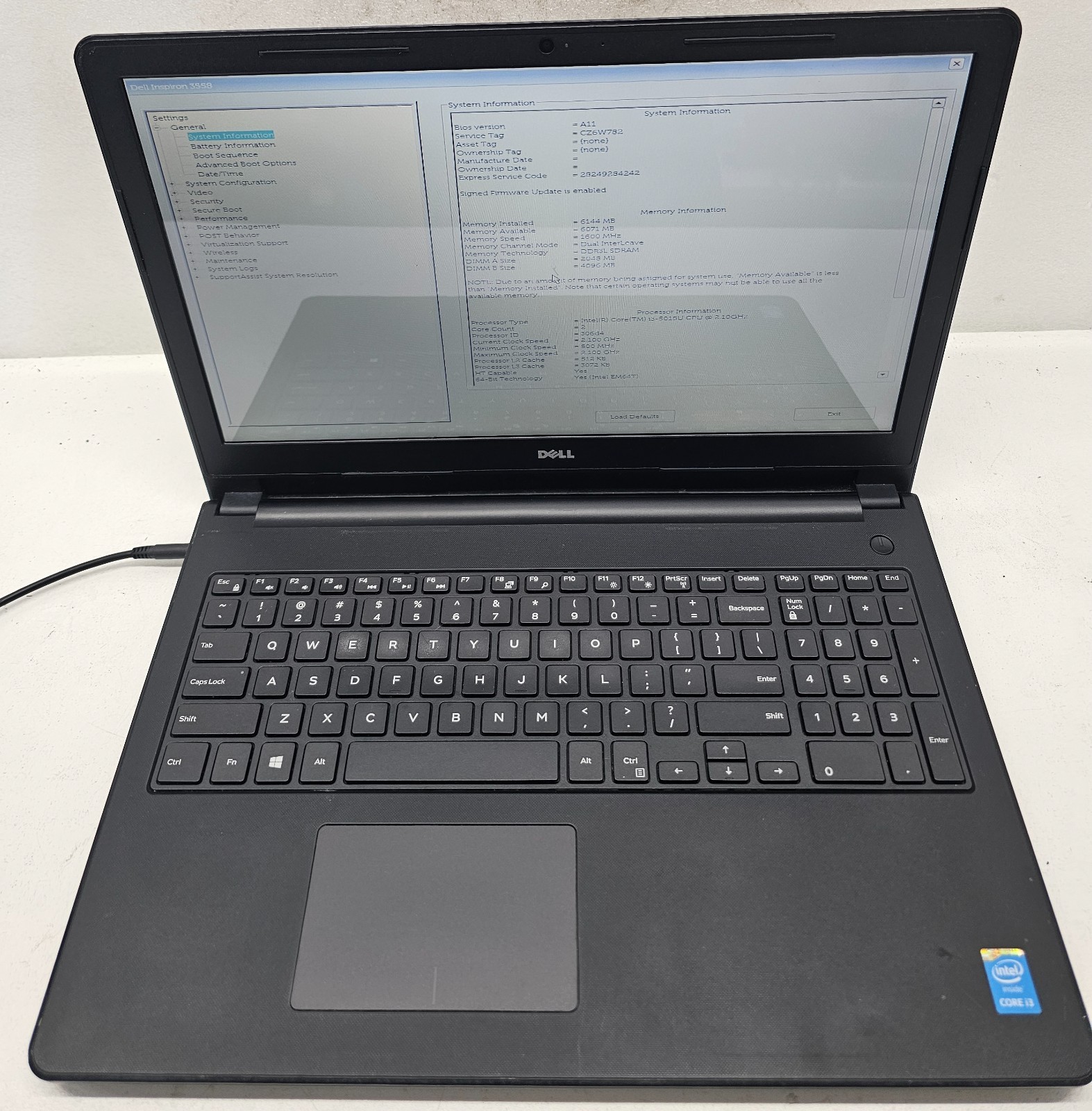 Dell Inspiron 15 3558 15.6″ Laptop Intel Core i3-5015U 6GB Ram NO HD/OS (FL)