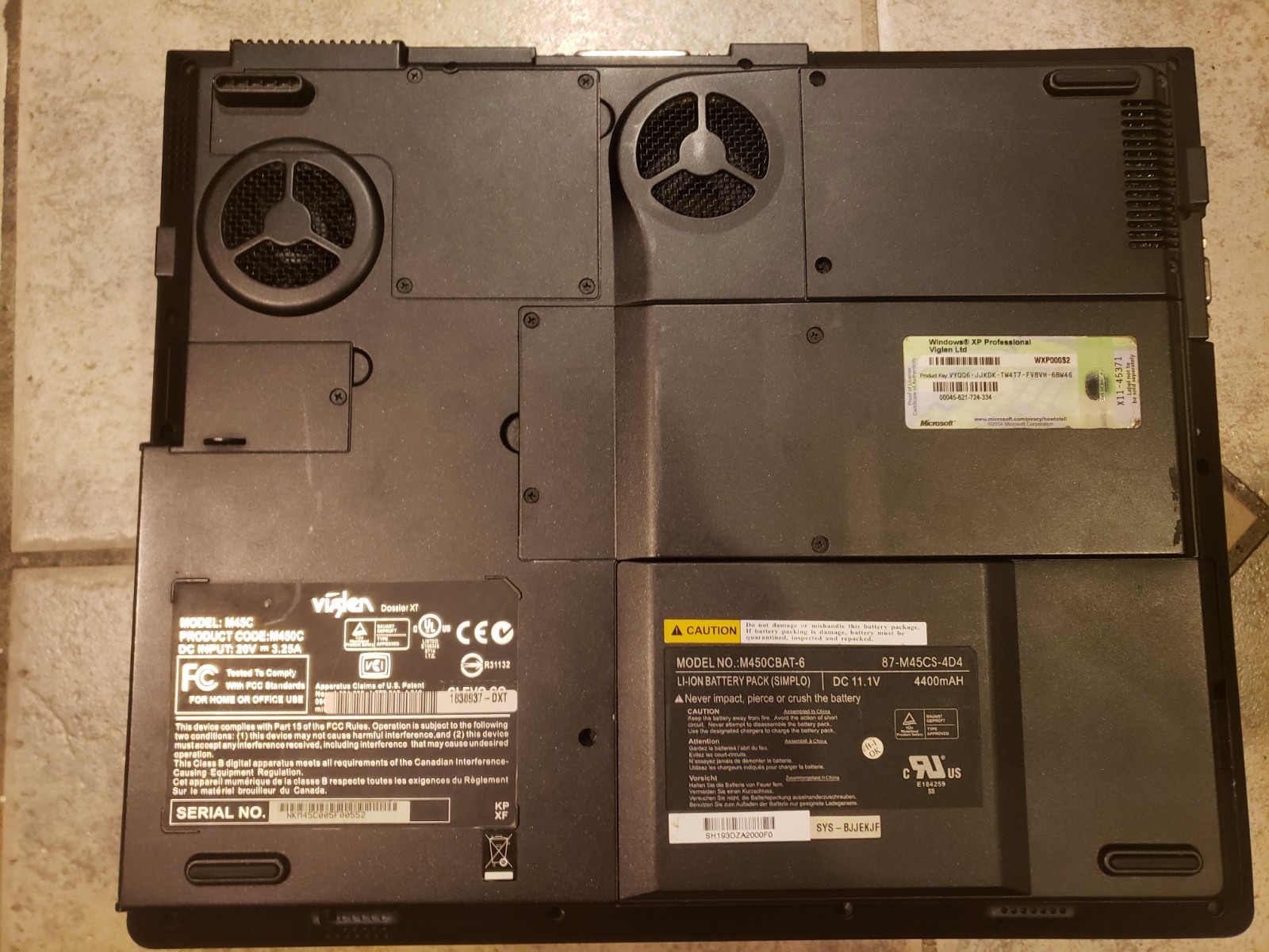 Rare Viglen DossierXT Celeron 1.4ghz 1gb Ram 40gb Hdd Winxp Clevo M45C W/battery