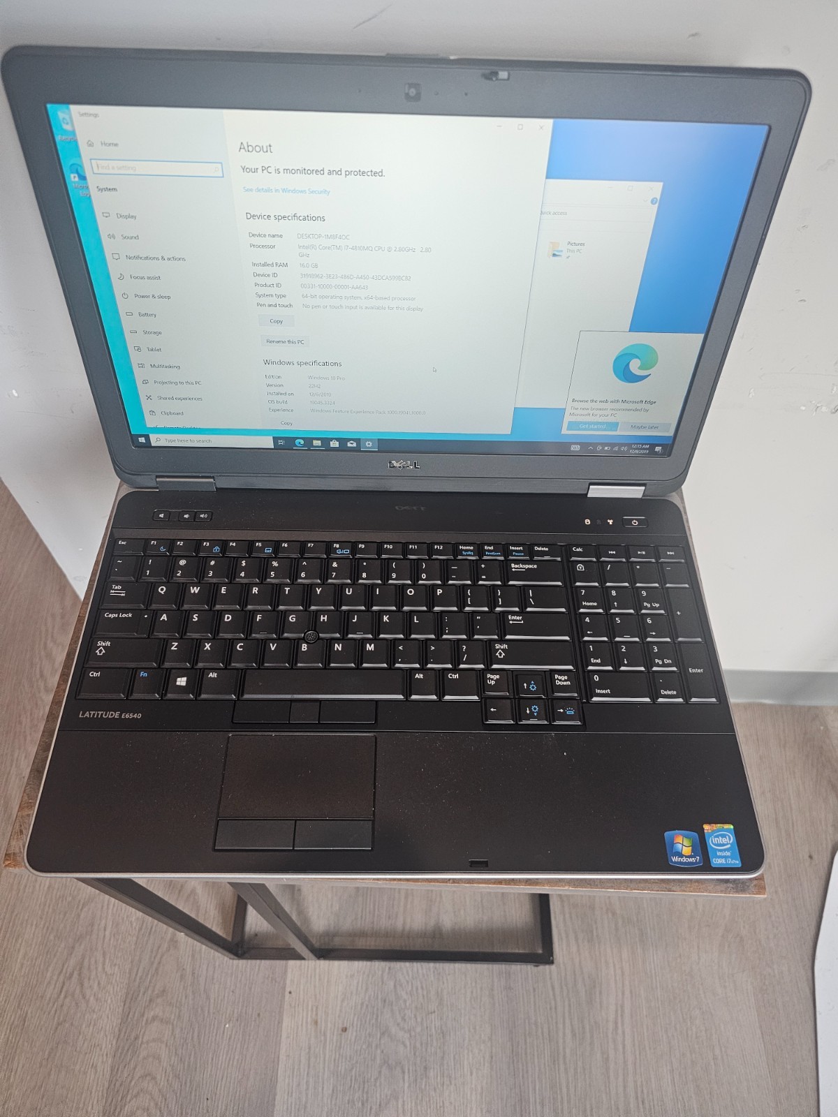 Dell Latitude E6540 Intel Core i7-4810QM 16GB 500GB HDD 1920×1080 Windows 10 Pro