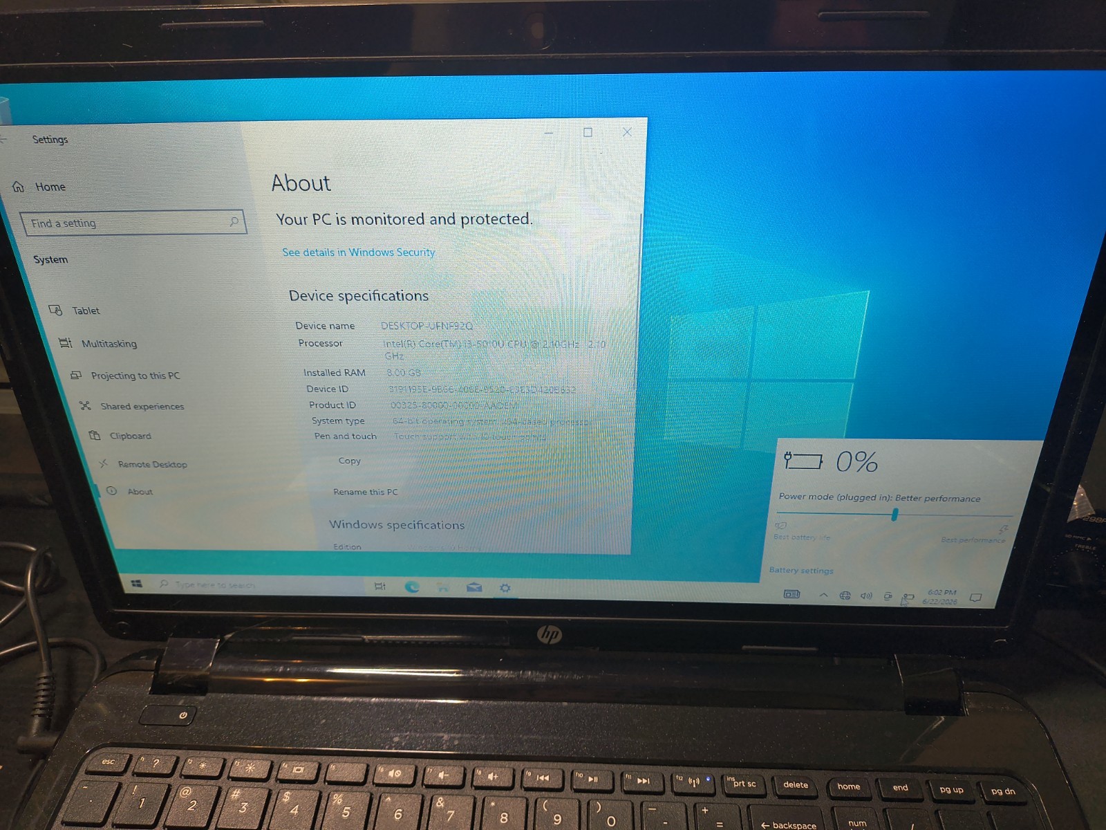 HP 15-R253CL Intel Core i3-5010U 2.1GHz 8 GB 300GB Windows 10 touchscreen DVD