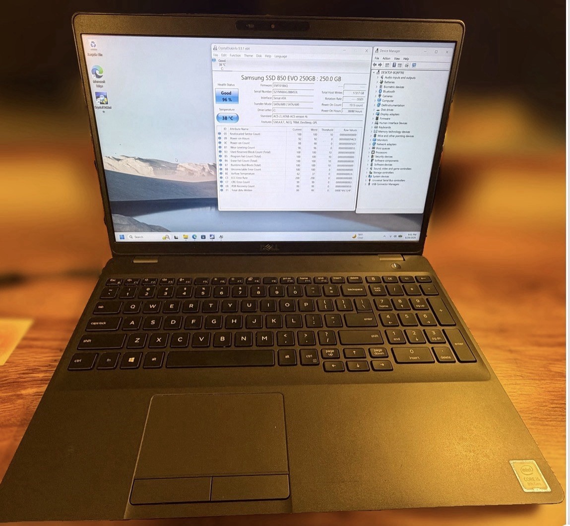 Dell Latitude 5500 Laptop Notebook 16GB Ram 250GB SSD Win 11 Pro w/Dell adapter