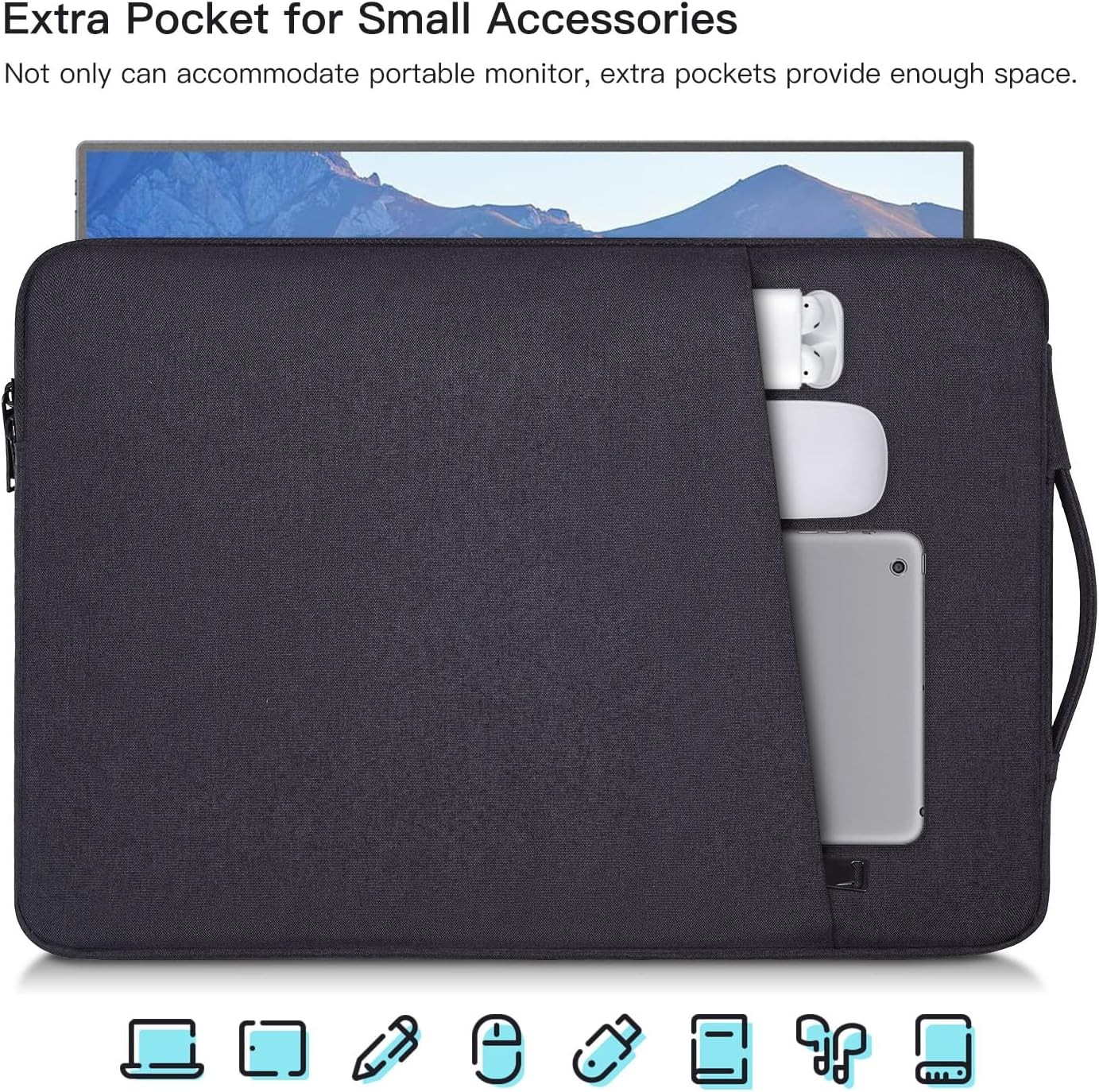 18-18.5 Inch Portable Monitor Case Sleeve for InnoView aimuonos Ingnok Motyeowe