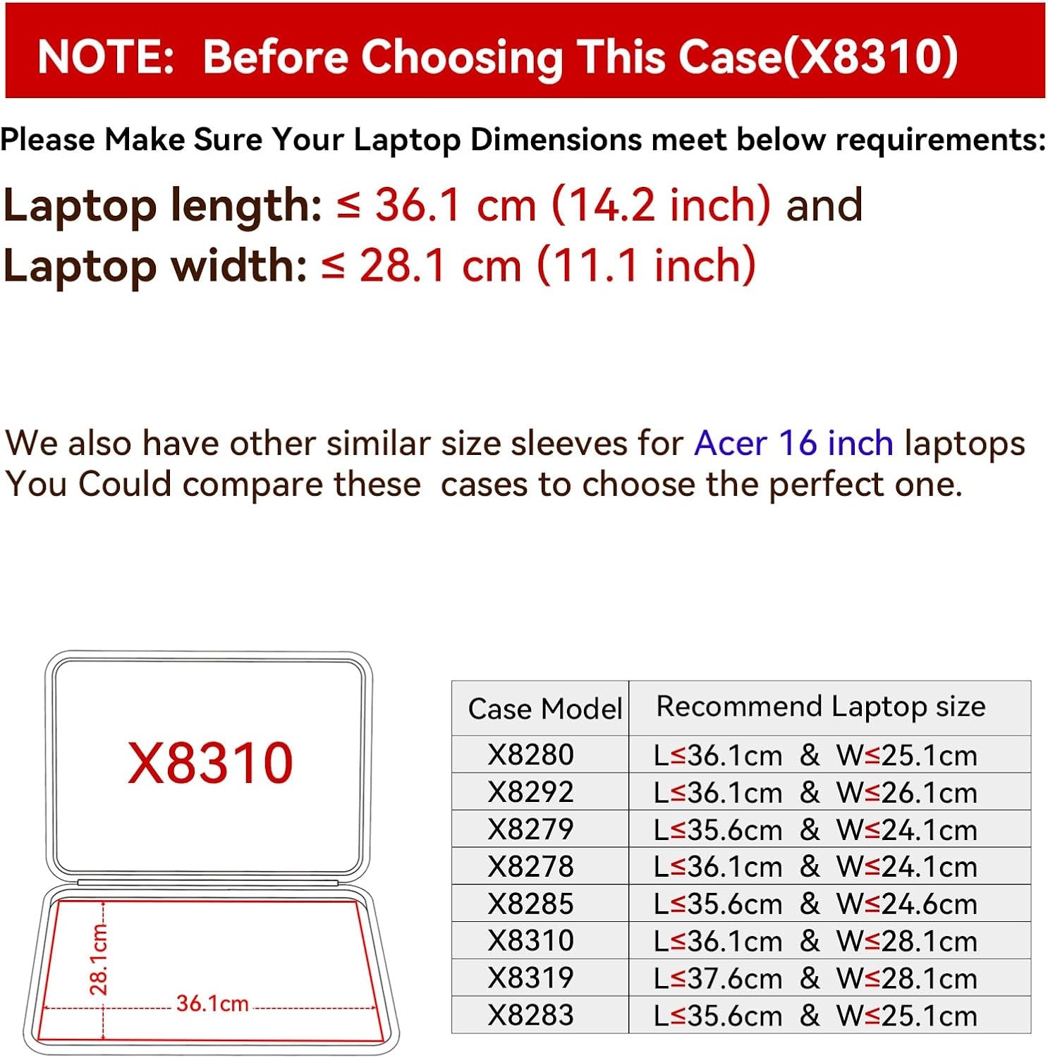 Hard EVA Case for 16 inch Acer Nitro 16/Predator Helios 16, Protective Sleeve