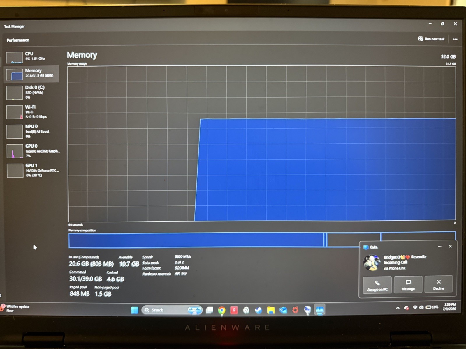 Alienware M16 R2 16″ Core Ultra 9 185H 5.1GHz 32GB RAM 1TB SSD GeForce RTX 4070