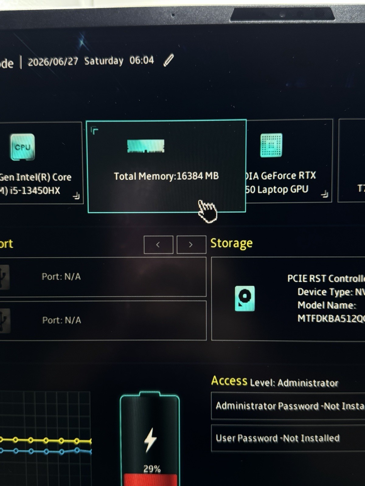 ASUS TUF Gaming F16 16” i5-13450HX RTX 5050 16GB 512GB SSD 165Hz Win11