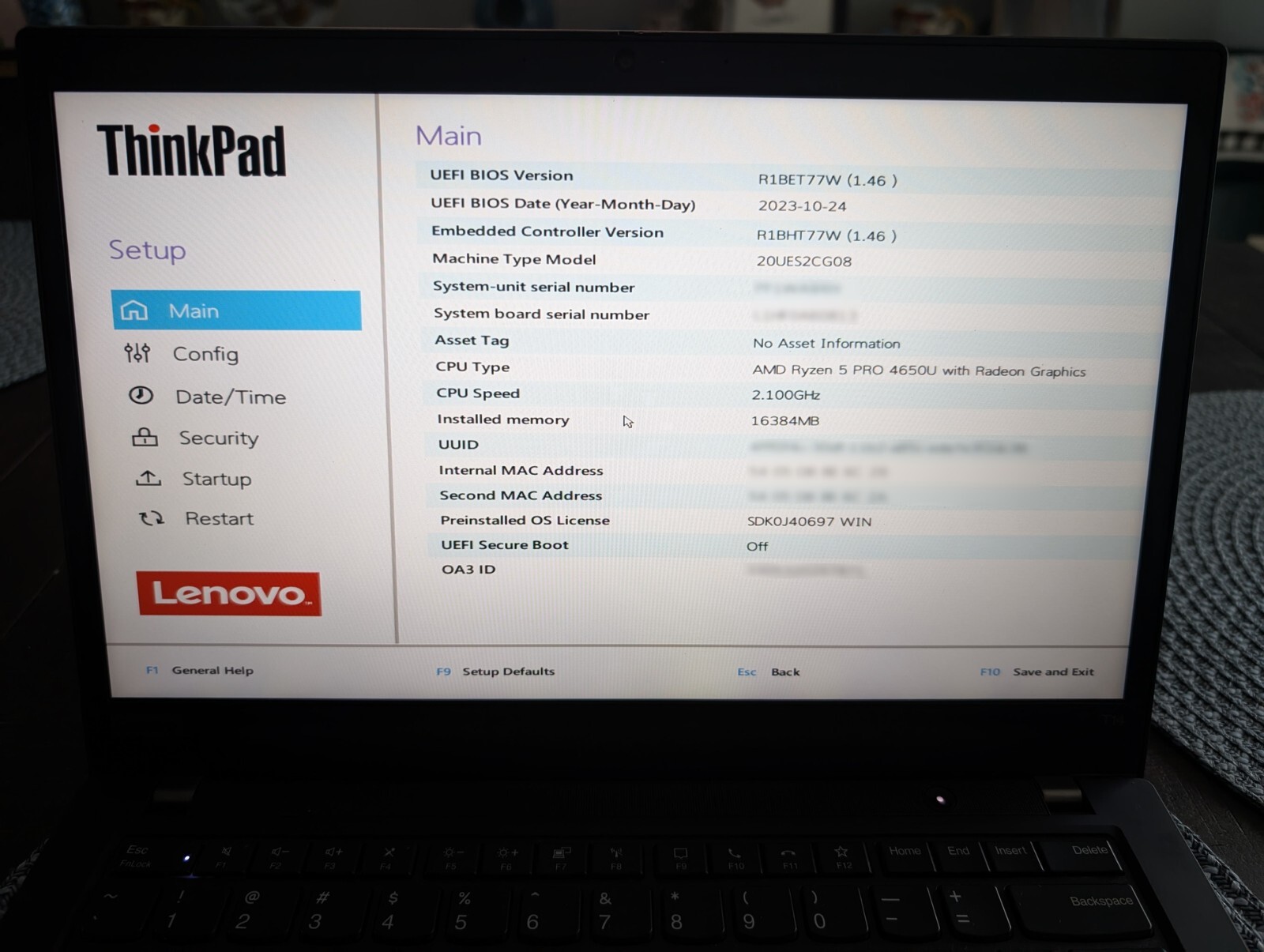 Lenovo ThinkPad T14 Gen 1 AMD, touchscreen, 1TB SSD, 16GB RAM, Win 11 Pro