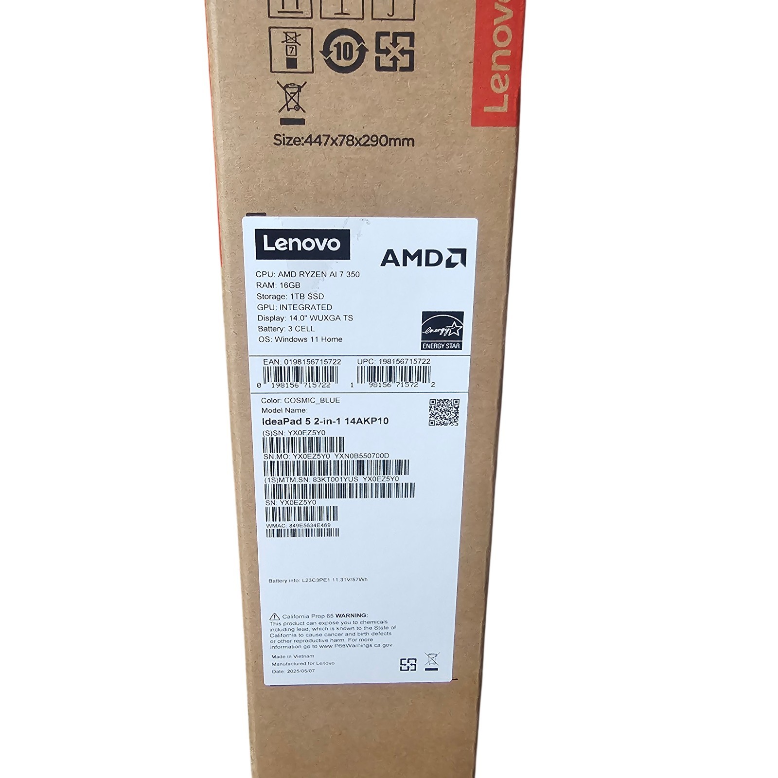 Lenovo Ideapad 5 – 14AKP10 – 2-in-1 14″ Ryzen Ai 7 350 16GB – 1TB SSD Excellent