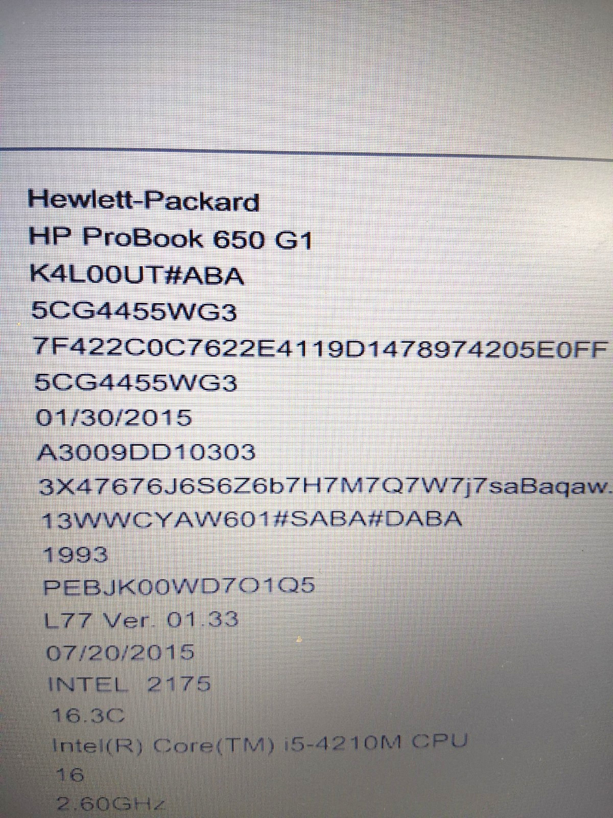 HP ProBook 650 G1 Laptop 15.6″ Intel Core i5-4200M #526 & #525