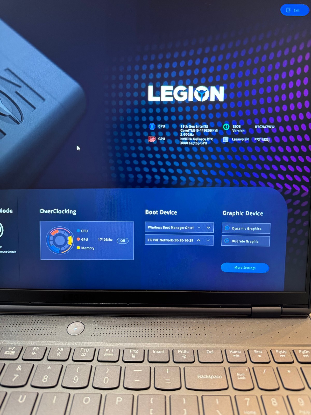 Lenovo Legion 7i Gray 165Hz QHD+ i9-11980HK 2.60GHz 32GB 2TB SSD RTX 3080 16GB