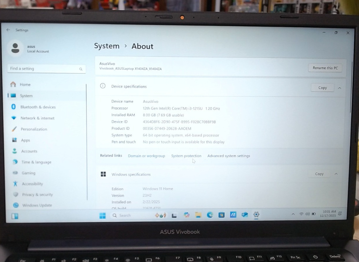 ASUS Vivobook 14 X1404ZA 14″ FHD I3-1215U 128GB SSD 8GB W11 Webcam