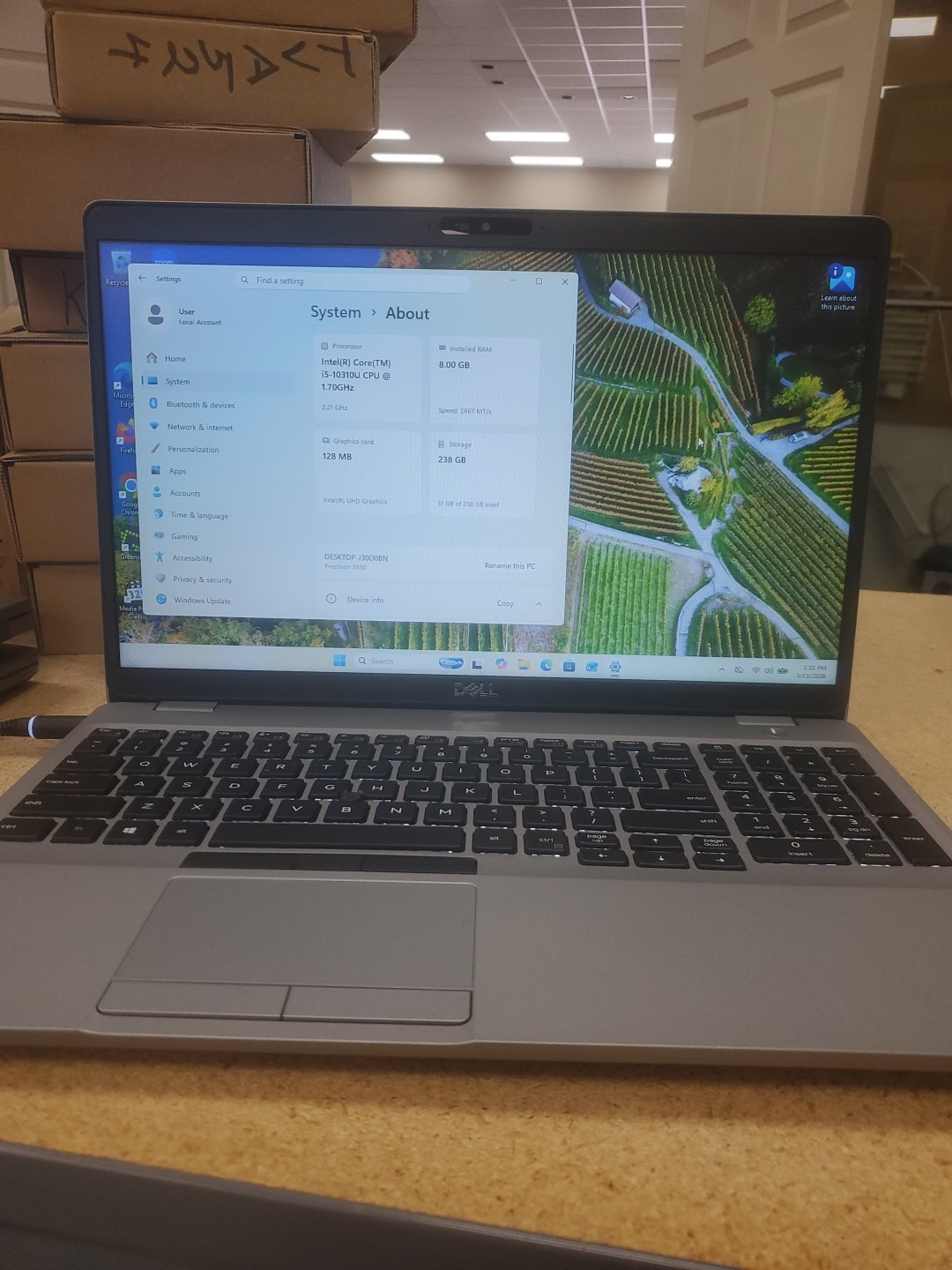 Dell Precision 3550 Laptop – i5-10310U 8GB 256GB SSD 15.6″ 051526-5