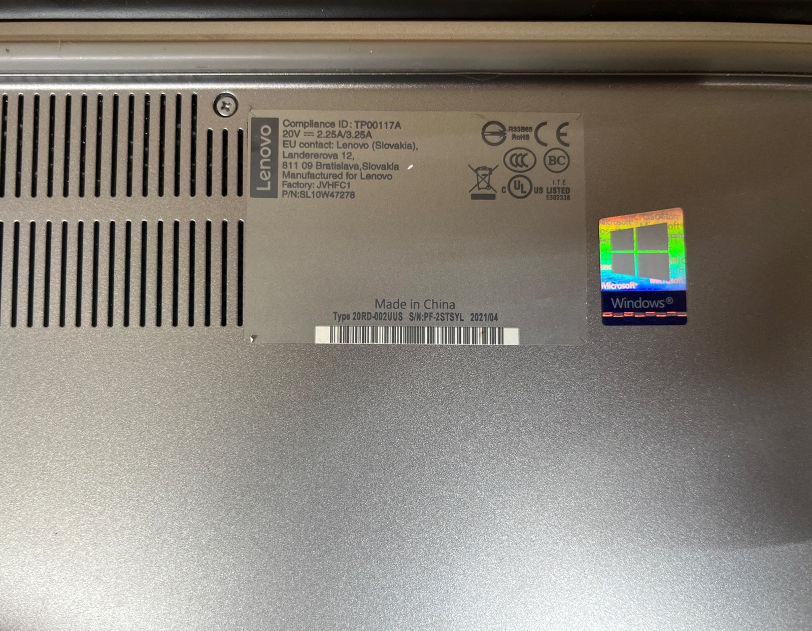 Lenovo ThinkPad E15, Intel i7-10510 @1.80GHz, 8GB RAM, 500GB SSD, W11P