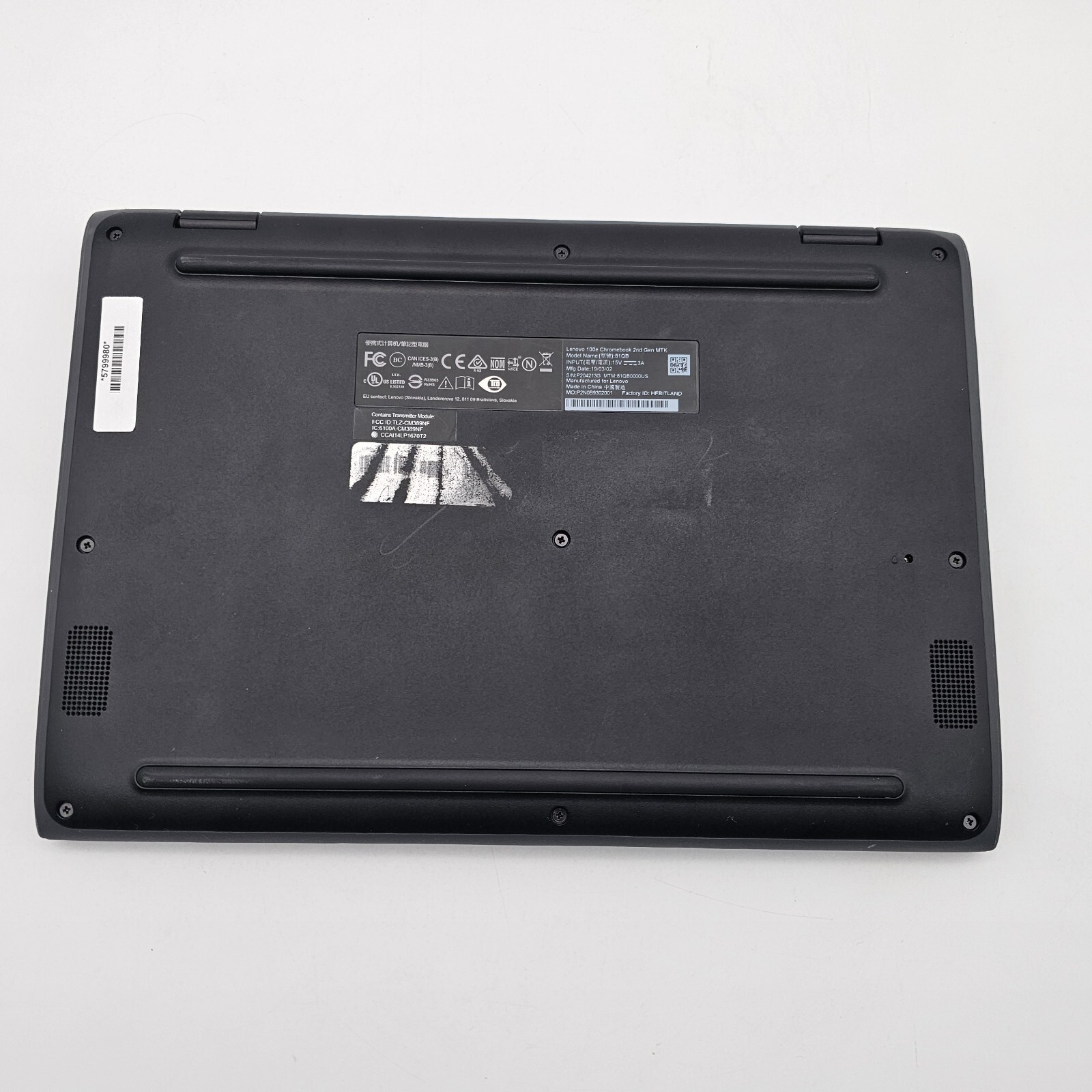 Lenovo 100e Chromebook 2nd Gen MTK 81QB MediaTek MT8173 1.7Ghz 4GB RAM 32GB eMMc