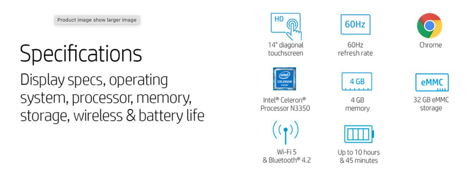 HP 14 G5 14″ inch Intel Celeron 1.1GHz 4GB RAM 32GB SSD Chromebook (14-ca061dx)