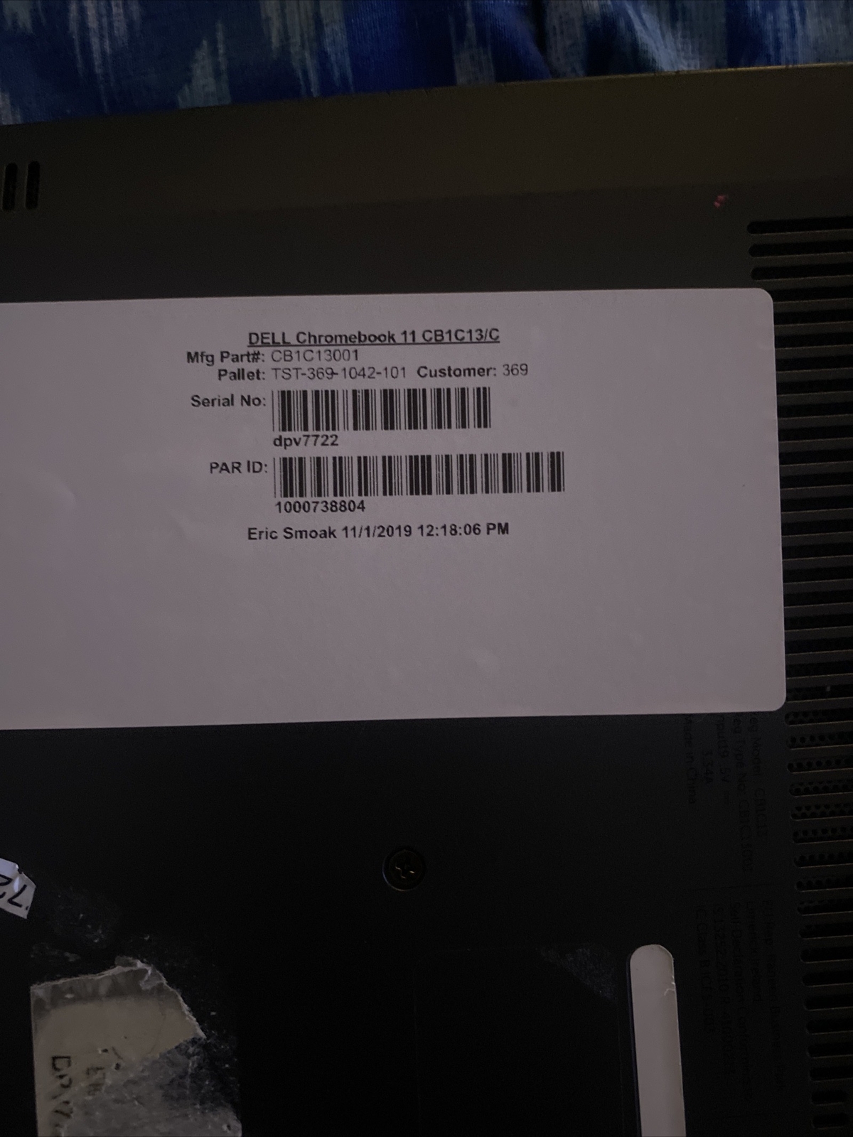 Dell Chromebook 11 11.6″ CB1C13 Laptop Intel 1.4GHz 4GB RAM 16GB SSD WIFI Webcam
