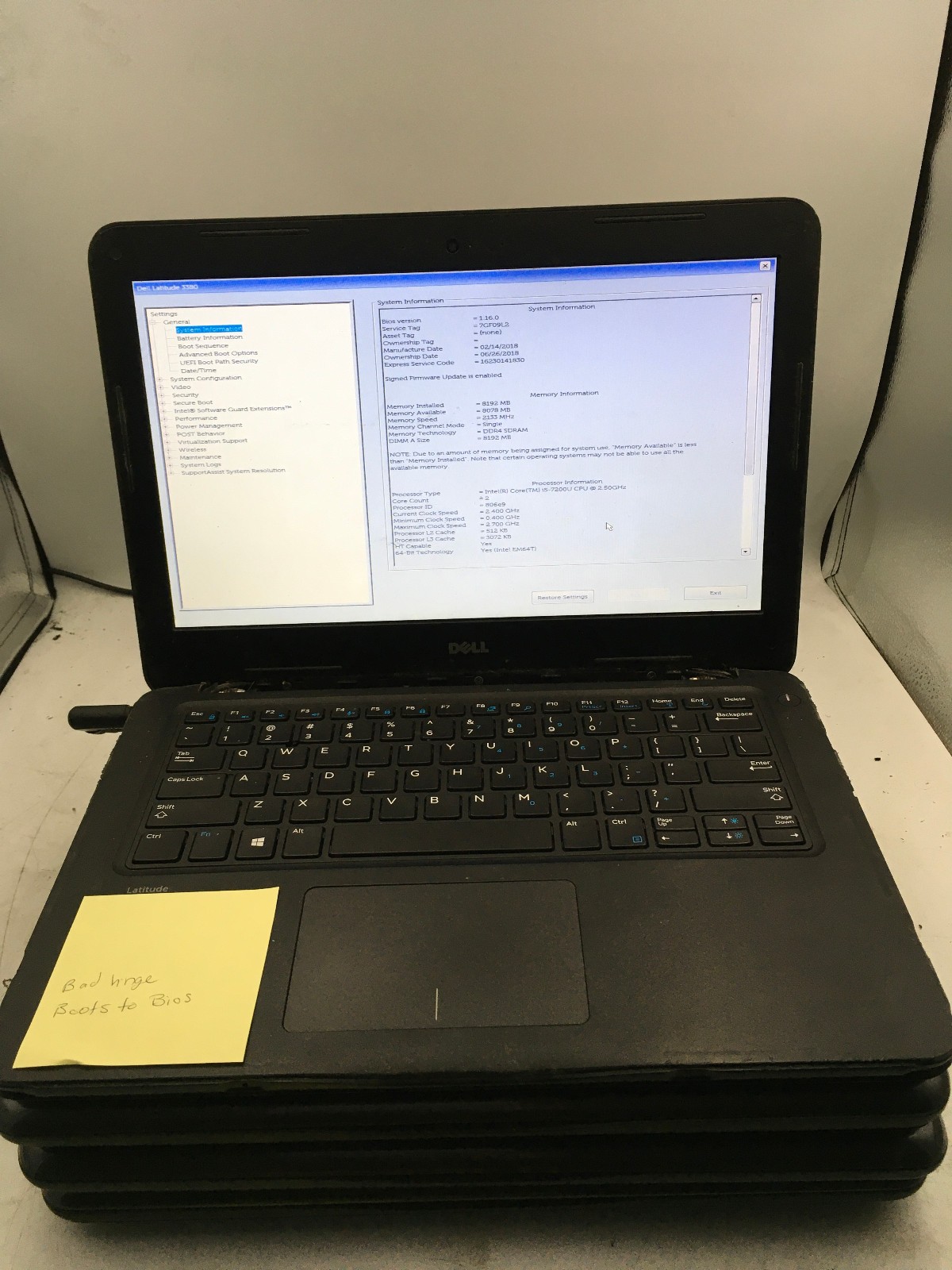 DELL LATITUDE 3380 – LOT OF 10 – FOR PARTS/BOOTS TO BIOS – MISSING COMPONENTS-BB
