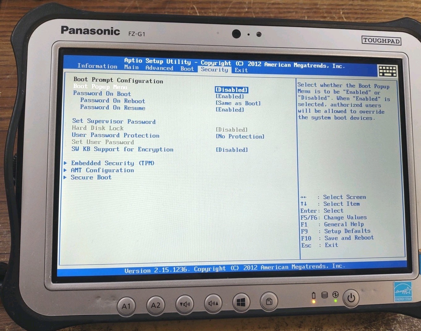 Panasonic Toughpad FZ-G1 Rugged Tablet W/ i5-4310U, 8GB, 128GB, STYLUS.