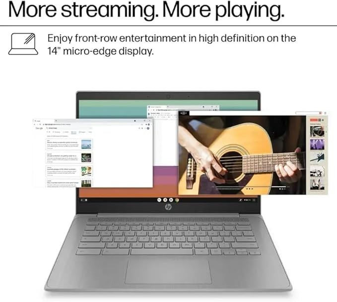 HP Chromebook 14A-NE1013DX 14″ Intel Celeron N4500 64GB- Silver