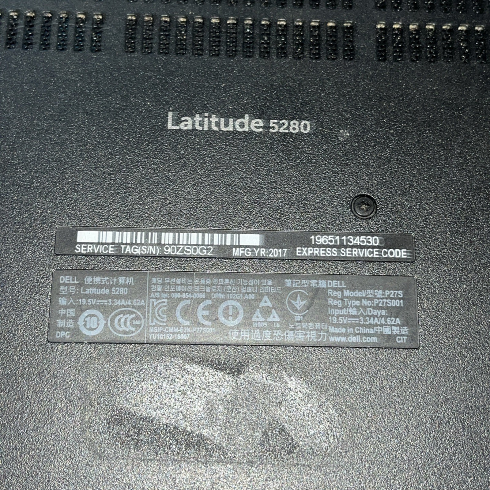 DELL LATITUDE 5280 INTEL CORE I3-7100U 2.40GHZ 8GB RAM NO HD