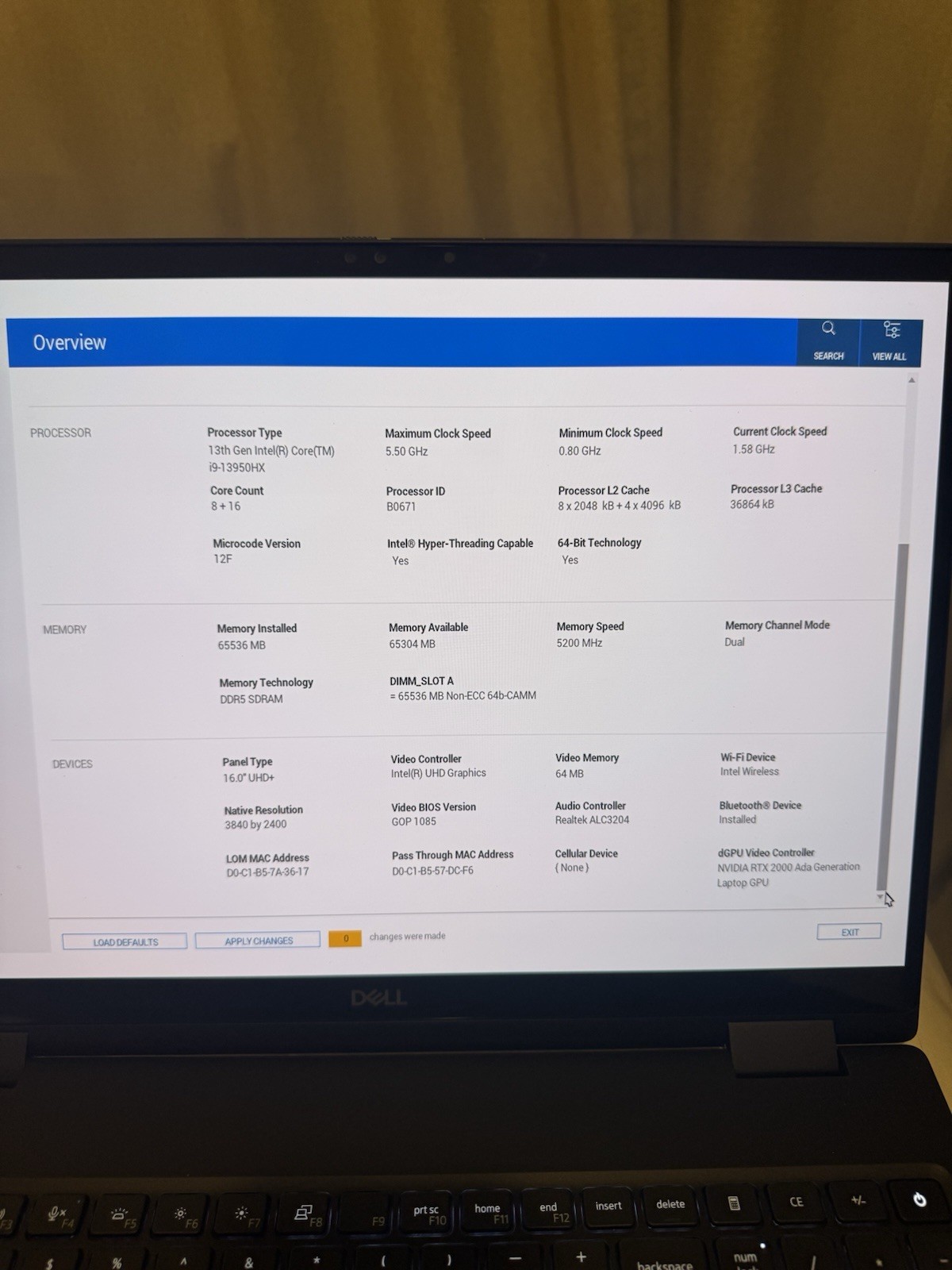 Dell Precision 7680 i9-13950HX 64GB 1TB SSD RTX 2000 Ada 16” UHD+ Touch Win11