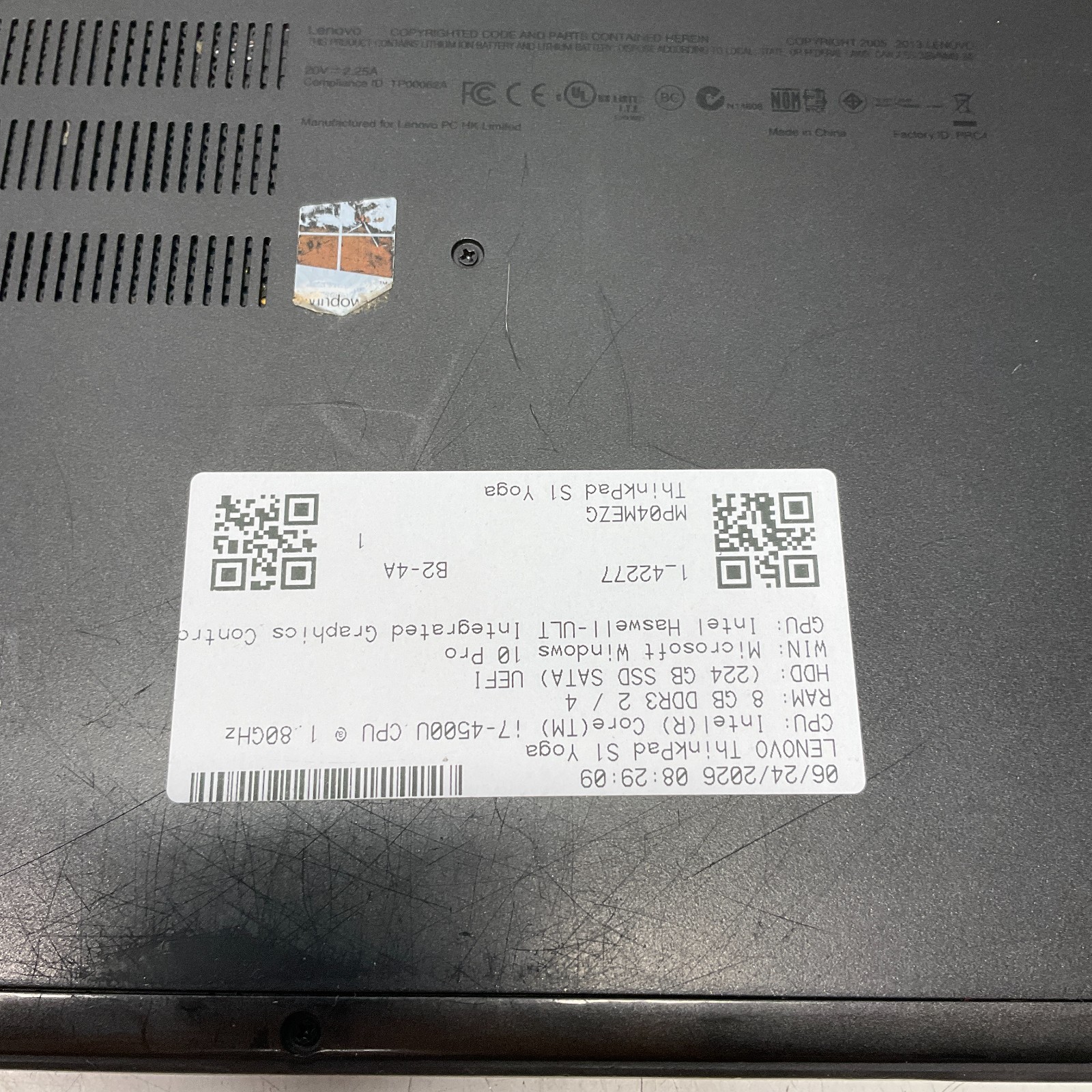 Lenovo ThinkPad S1 Yoga i7-4500U 8GB RAM 250GB SSD Windows 10 Pro Laptop KEY*