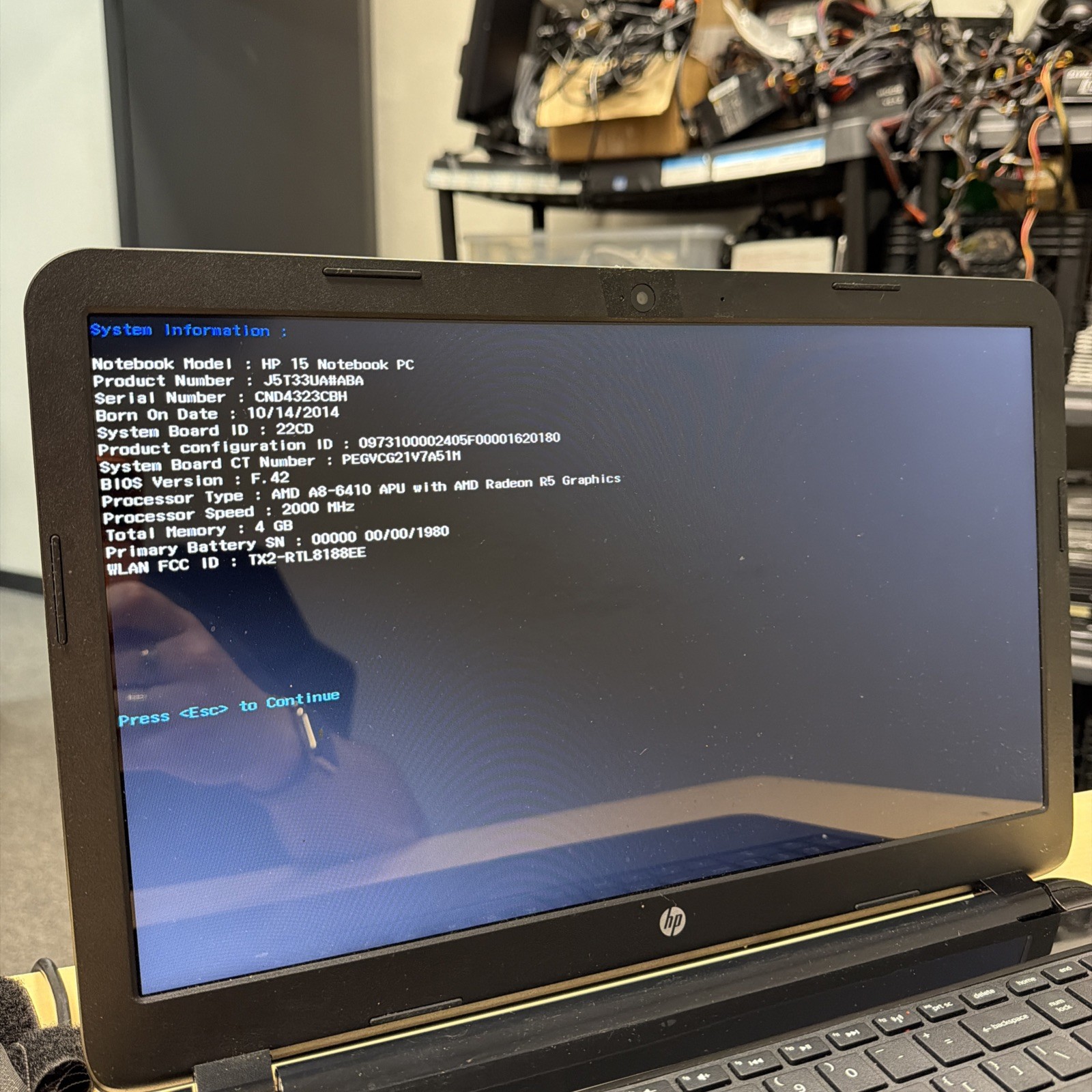 *Parts HP 15-g013dx Notebook PC AMD A8-6410 Radeon R5 4GB RAM NO HD
