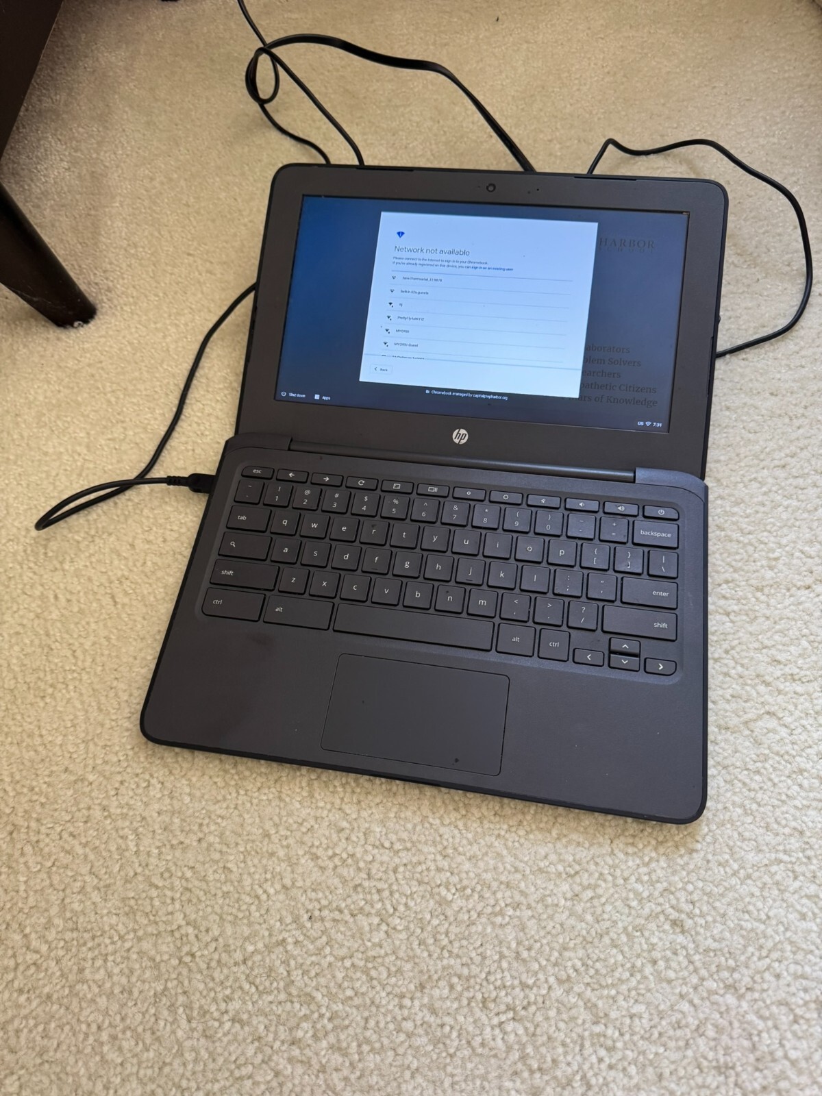 HP Chromebook 14 with QCNFA344A wireless card + charger
